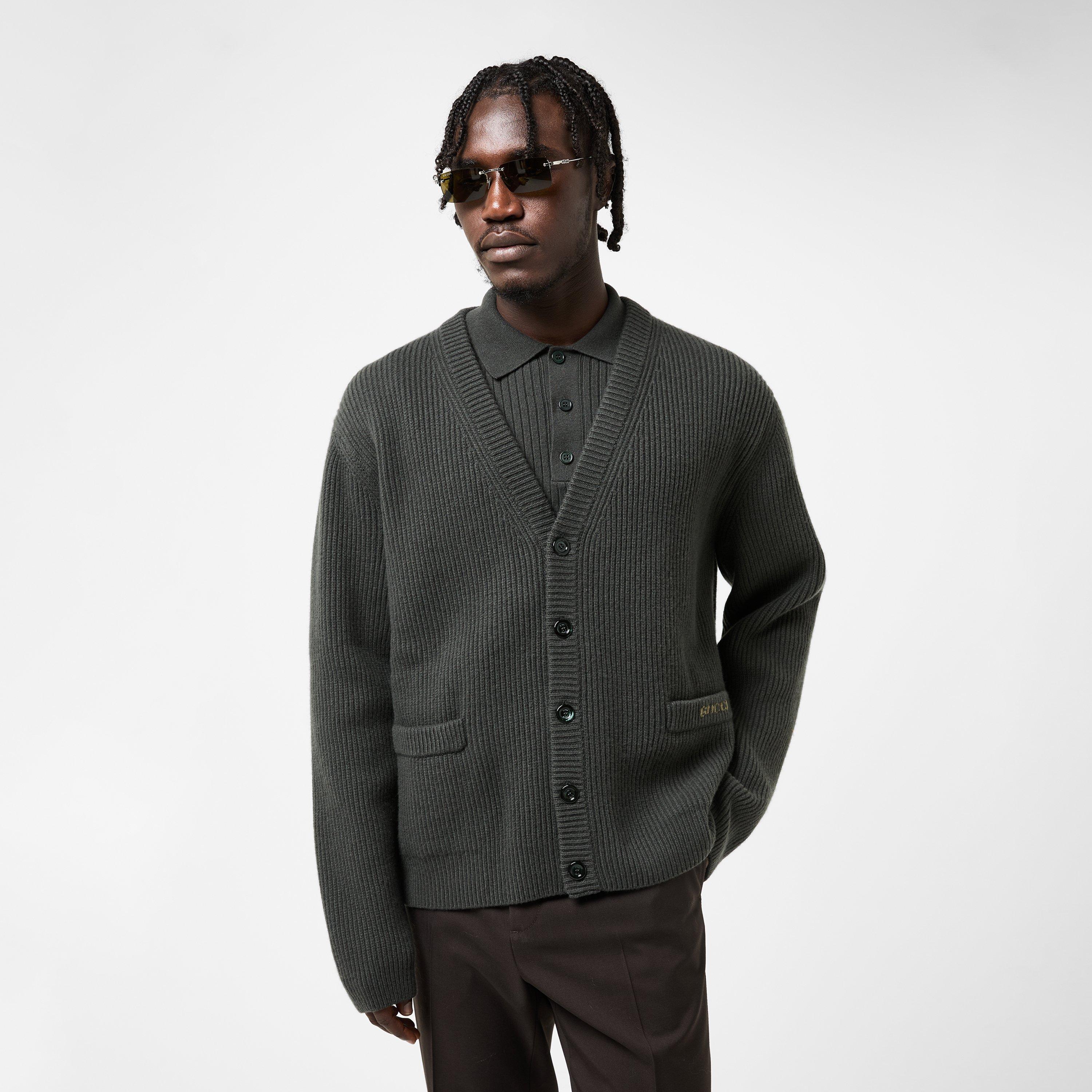 Military Green - Gucci - Men's Rib Cardigan - 3