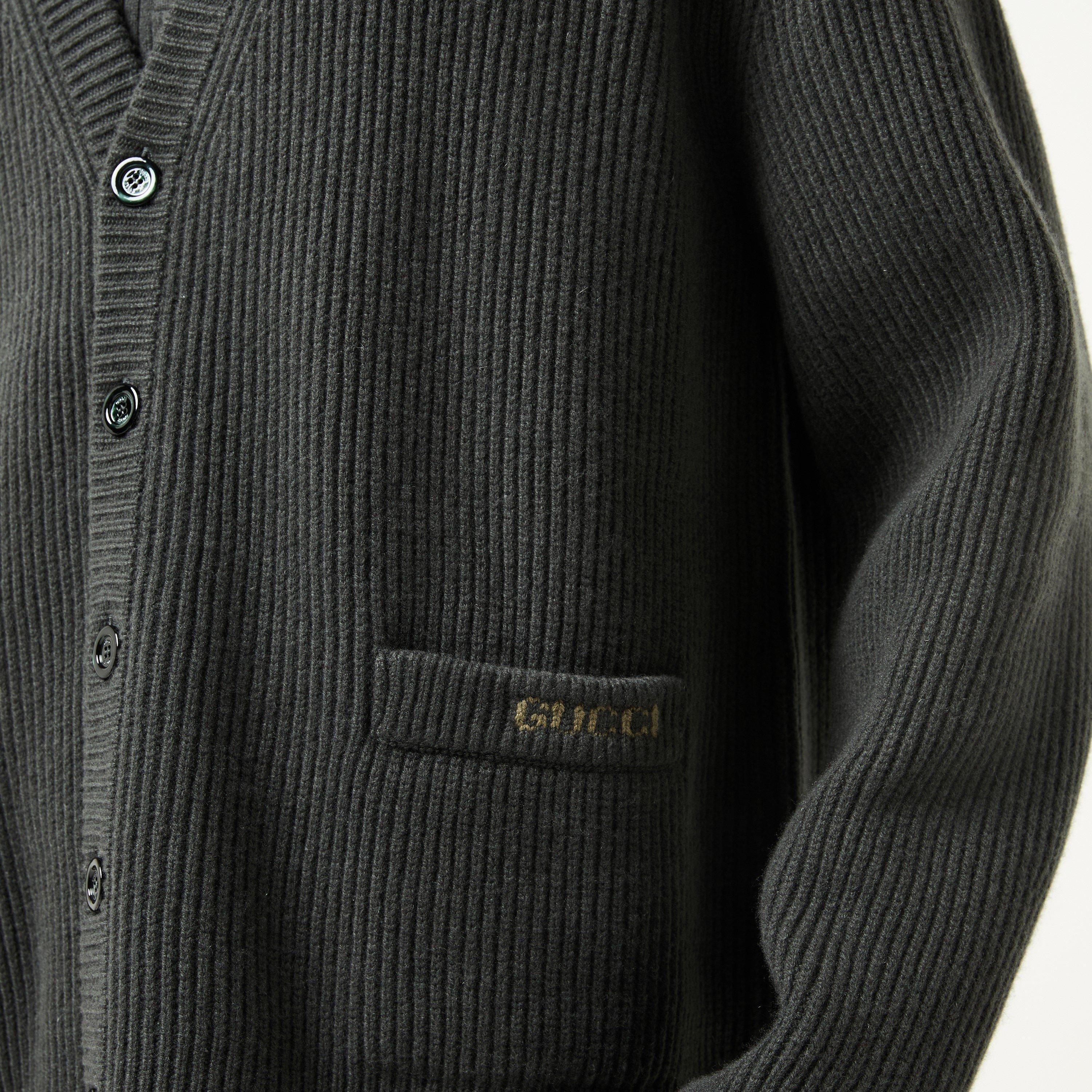 Military Green - Gucci - Men's Rib Cardigan - 5