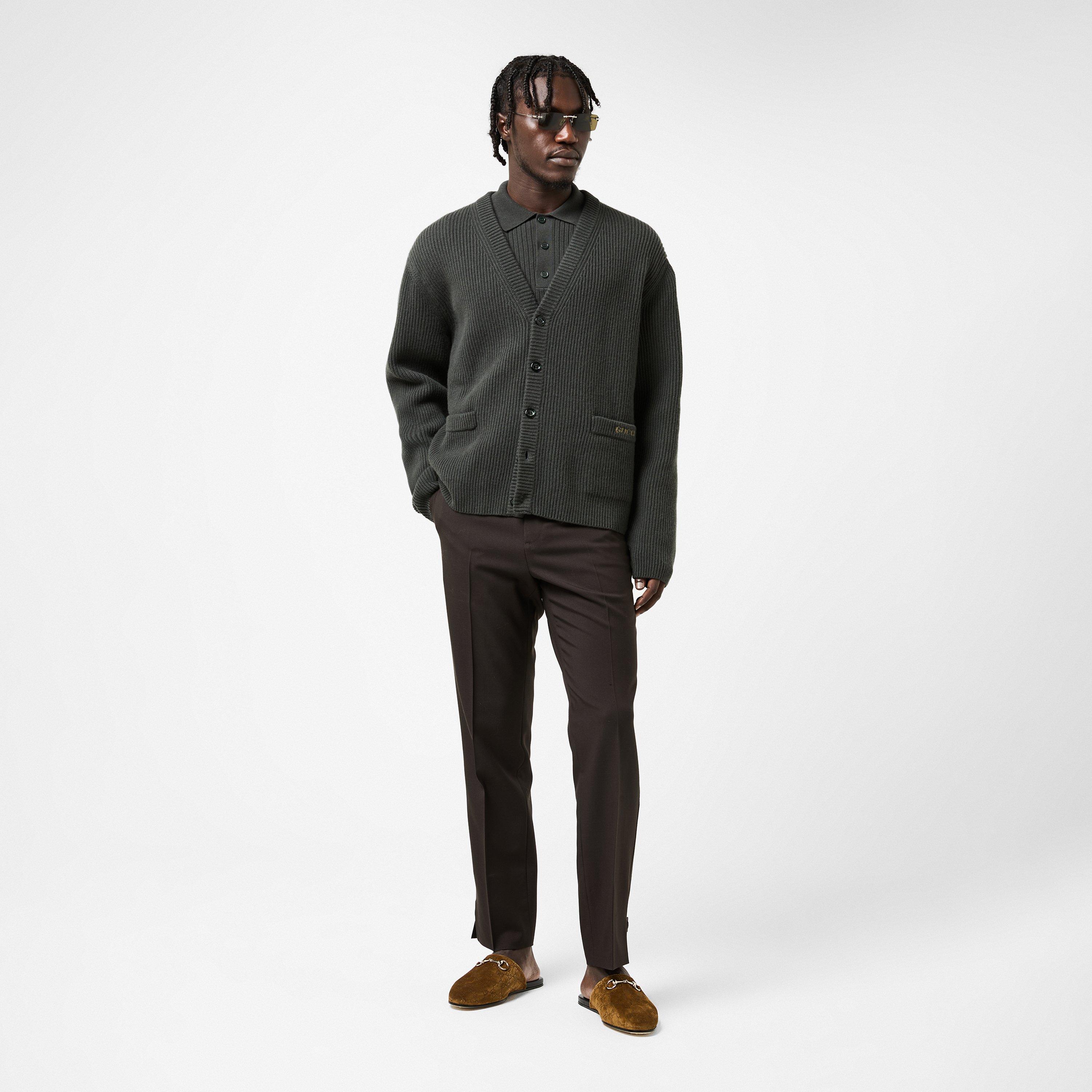 Military Green - Gucci - Men's Rib Cardigan - 6