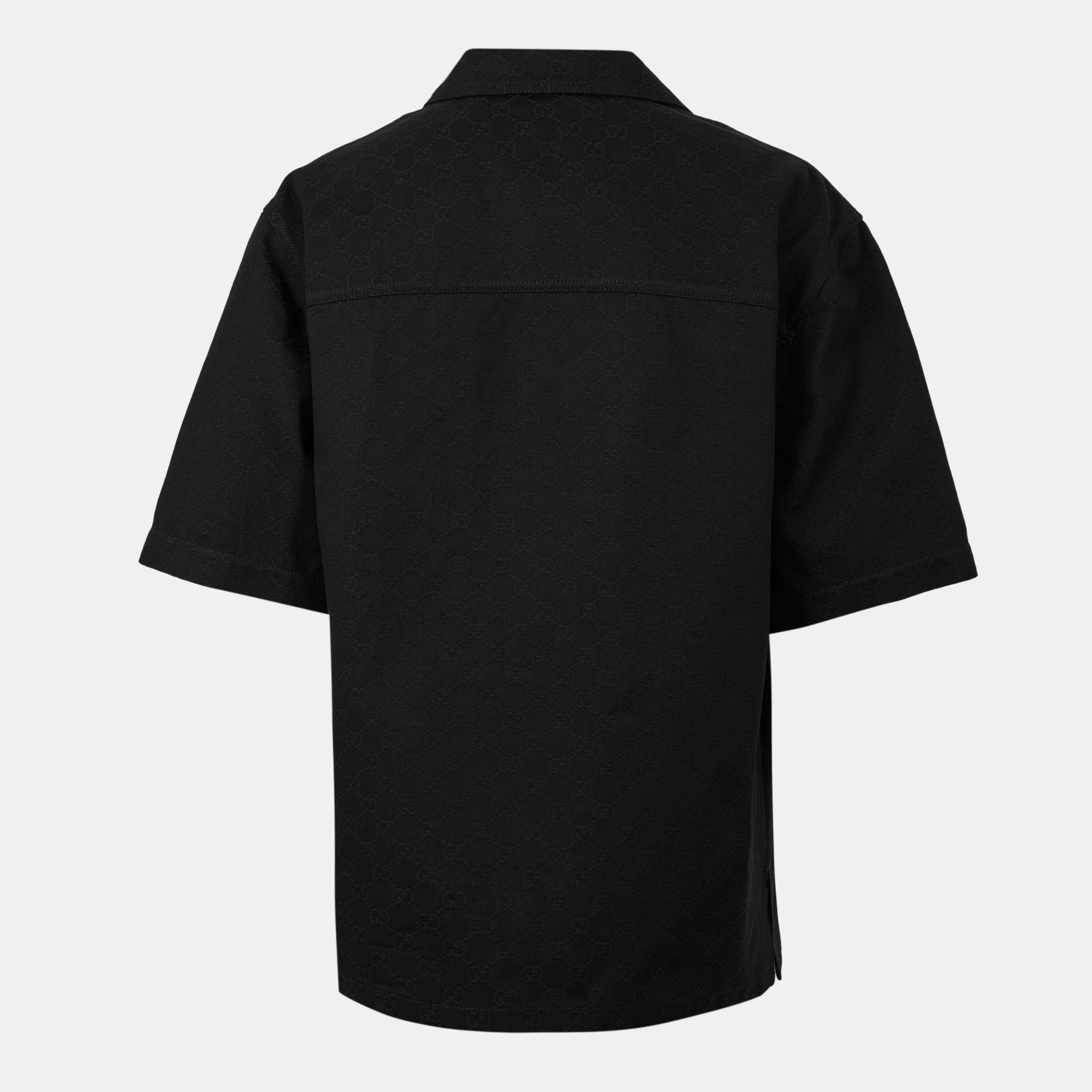 Black - Gucci - GG Denim Short-Sleeved Shirt - 2