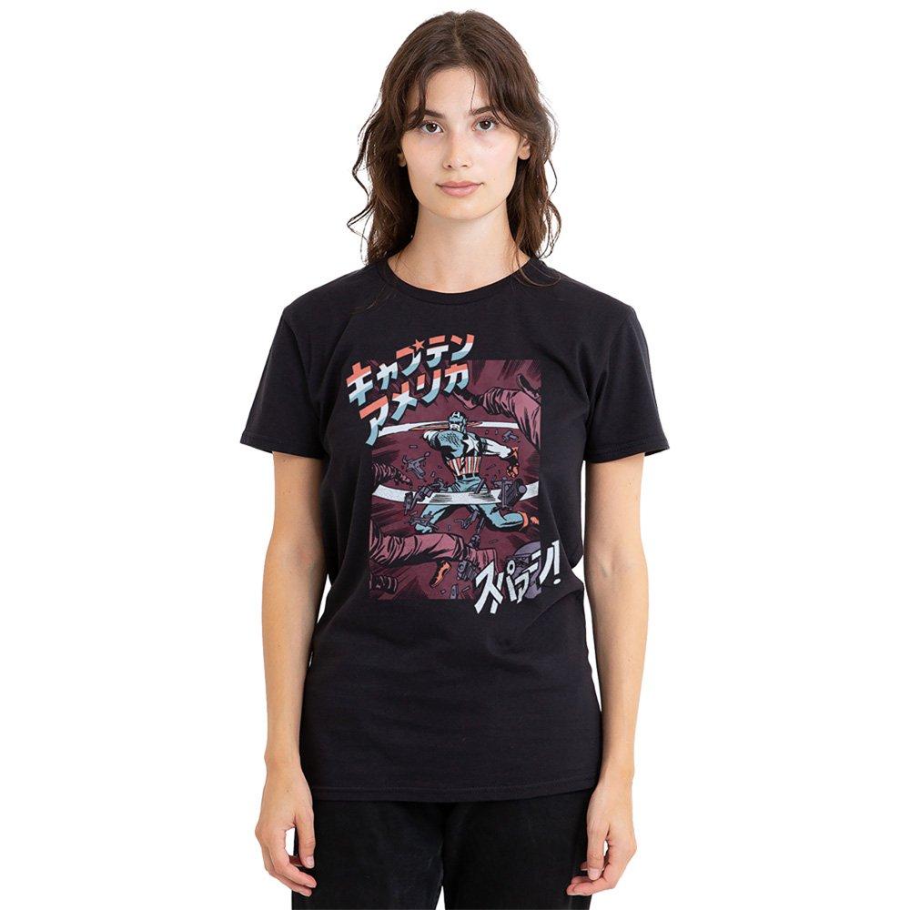 Marvel Captain America Retro Japanese Strike T Shirt Bla