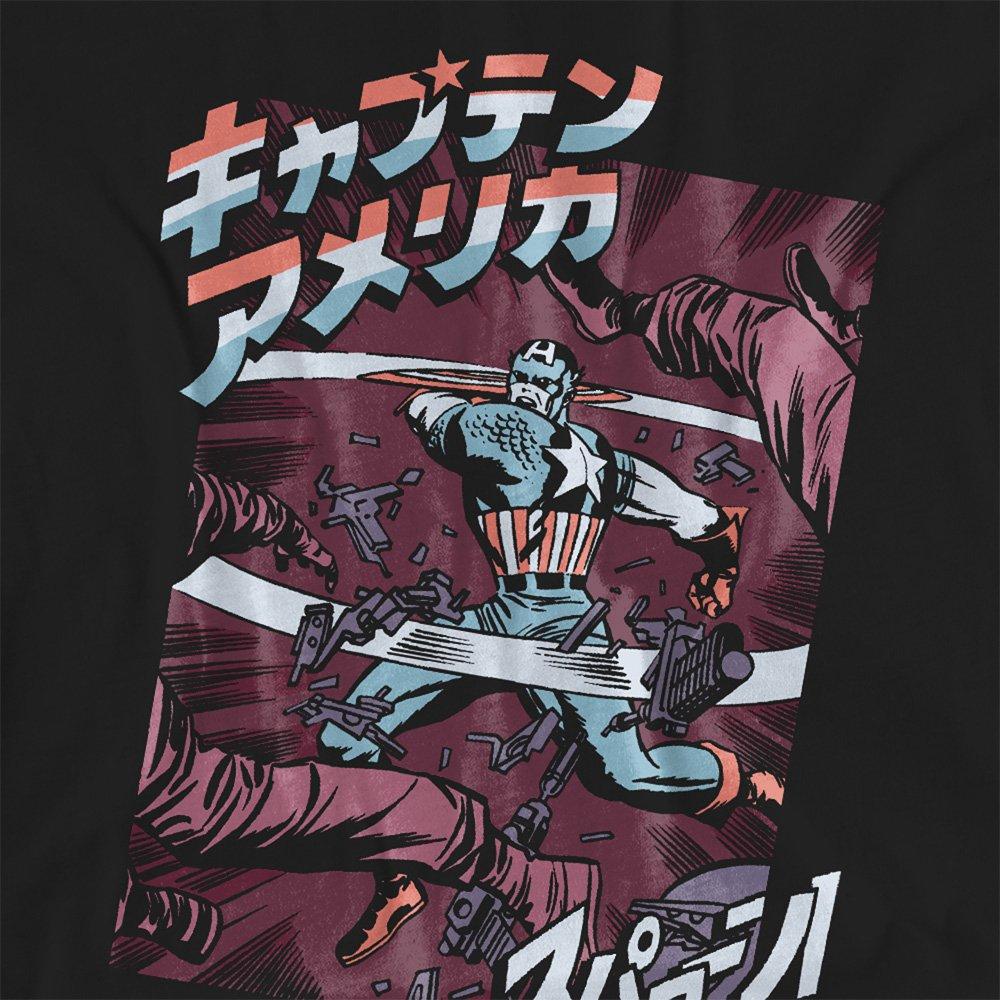 Black - Marvel - Captain America Retro Japanese Strike T Shirt Bla - 2