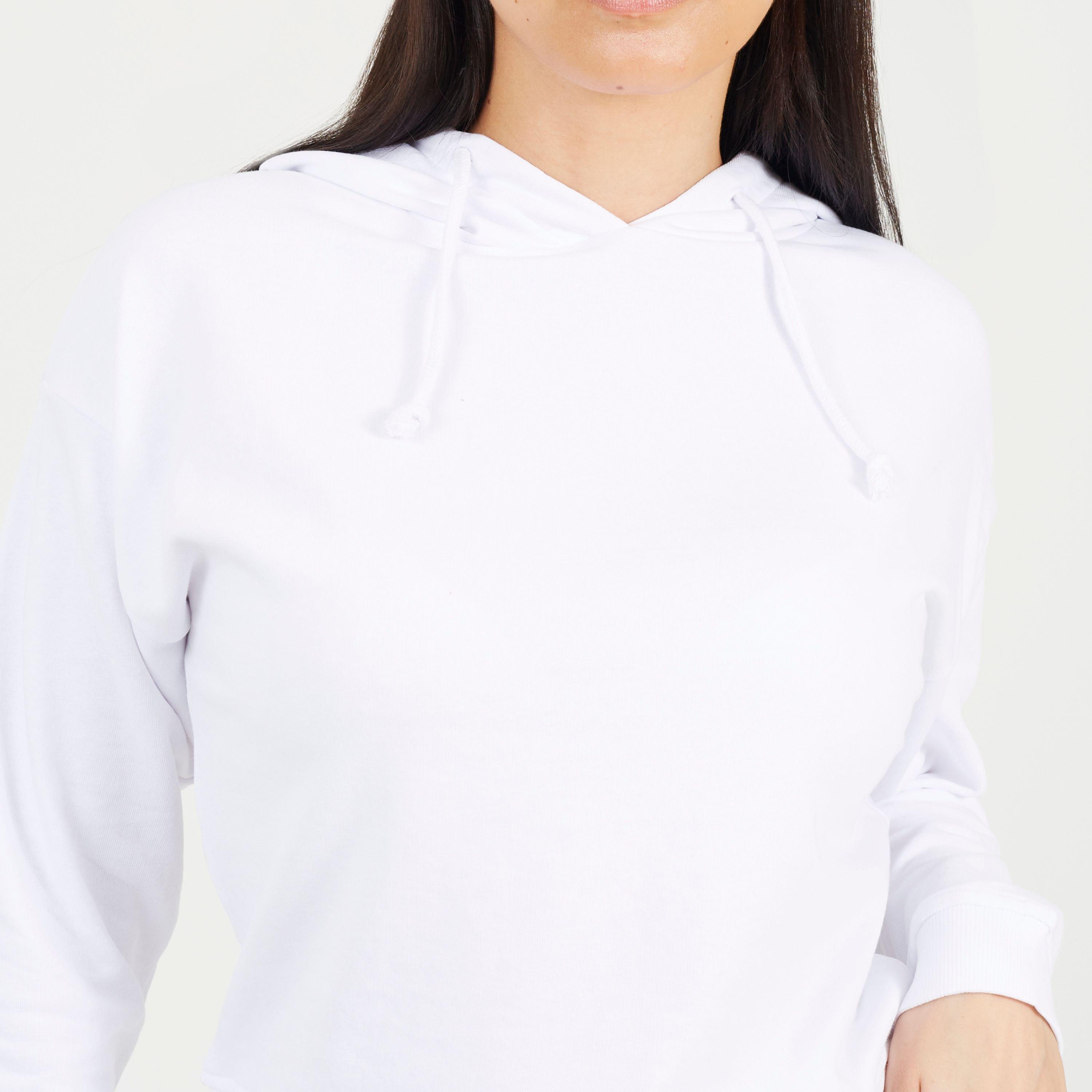 Weiß - Brave Soul - Womens Cropped Hooded Sweatshirt - 3