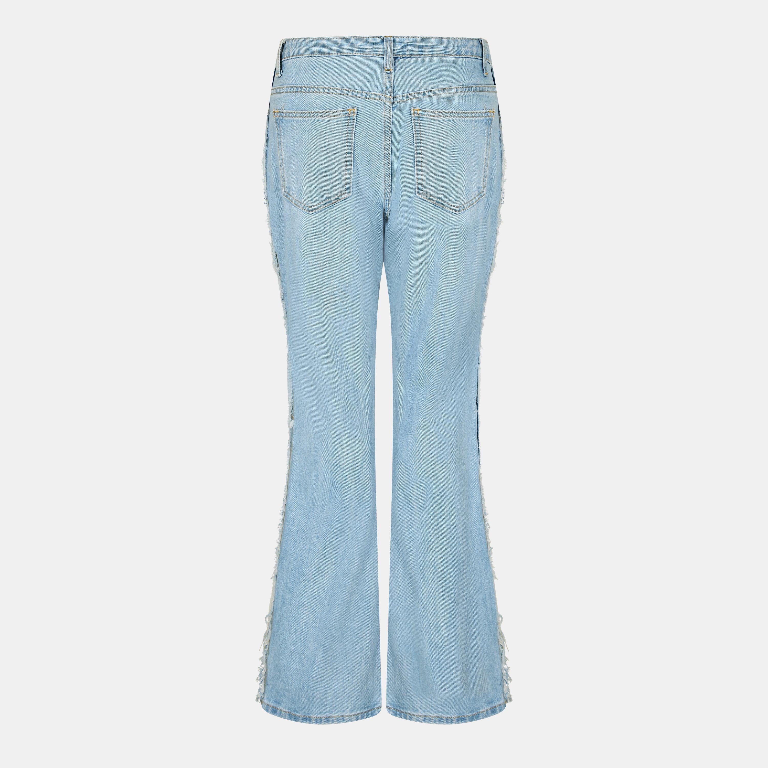 Blå - I Saw It First - Women's High Waisted Cotton Bootcut Jeans - 2