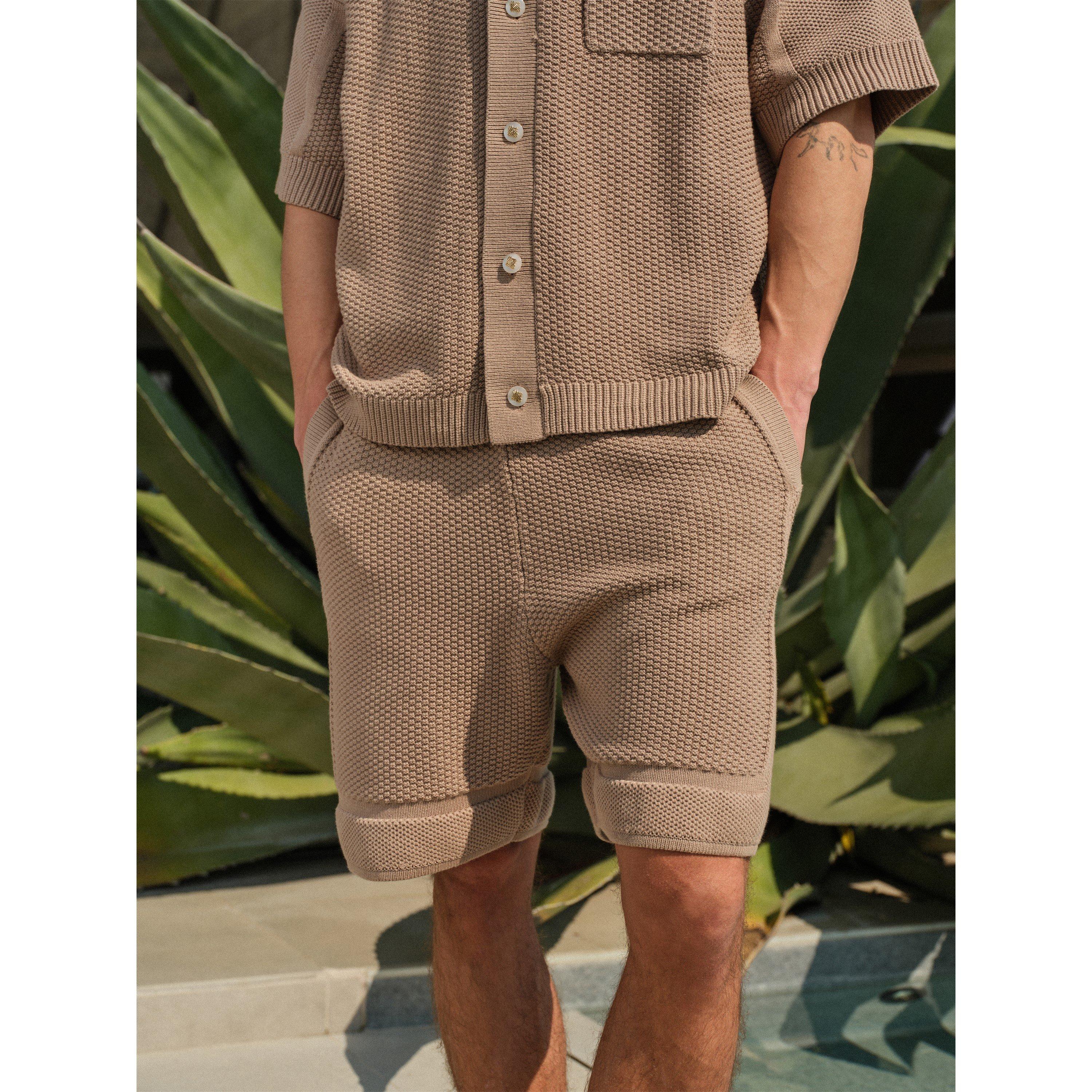 Brown - The Couture Club - Men's Woven Tracksuit Shorts - 3