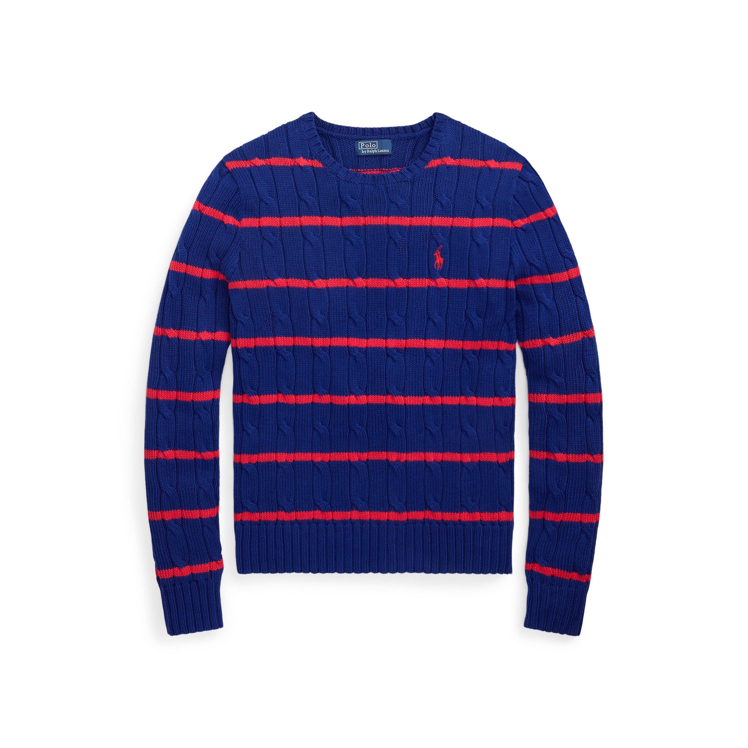 Mid Col Stripe - Polo Ralph Lauren - Women's Cable Stripe Crew Neck Jumper - 1