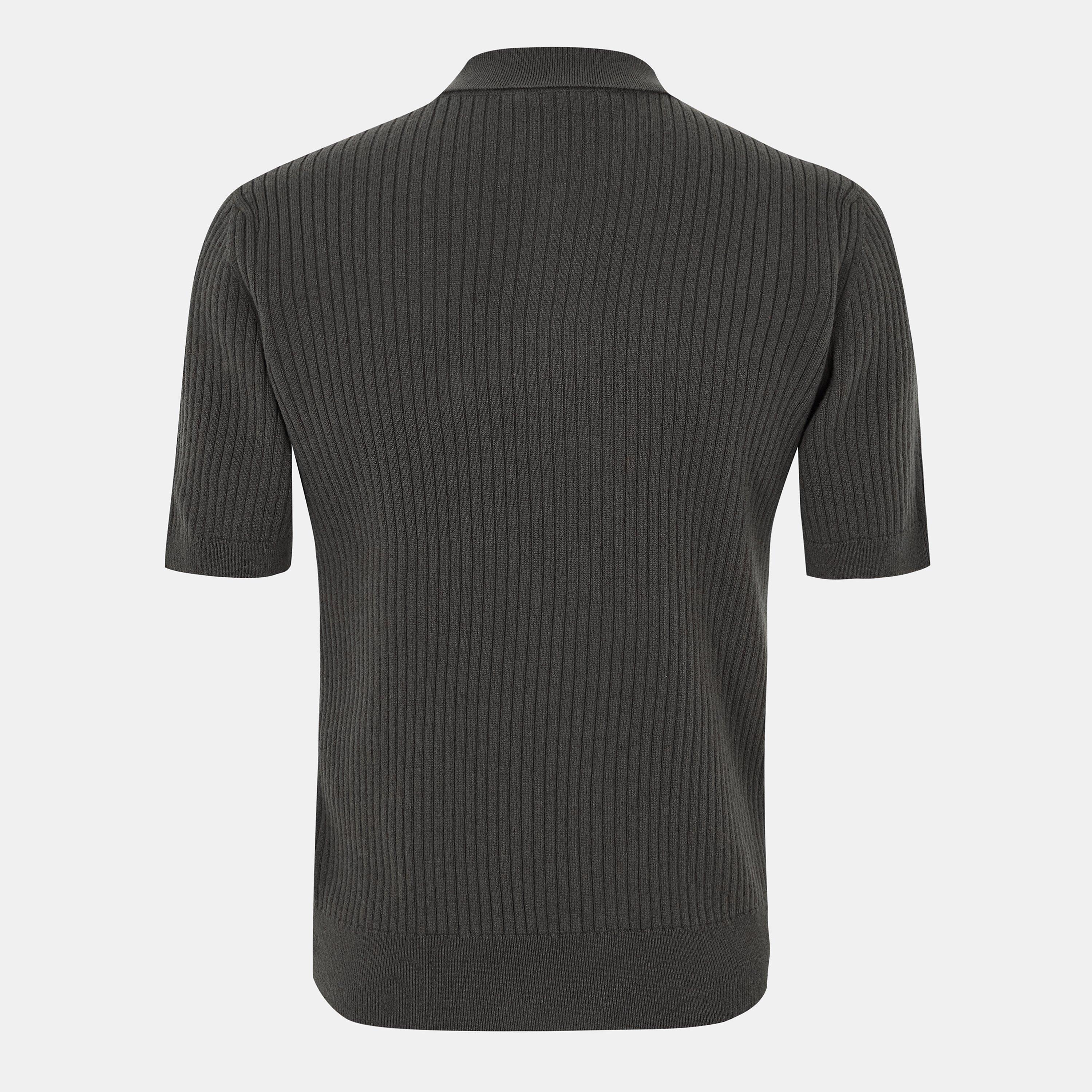 Military Green - Gucci - Men's Rib Polo Knitted Top - 2