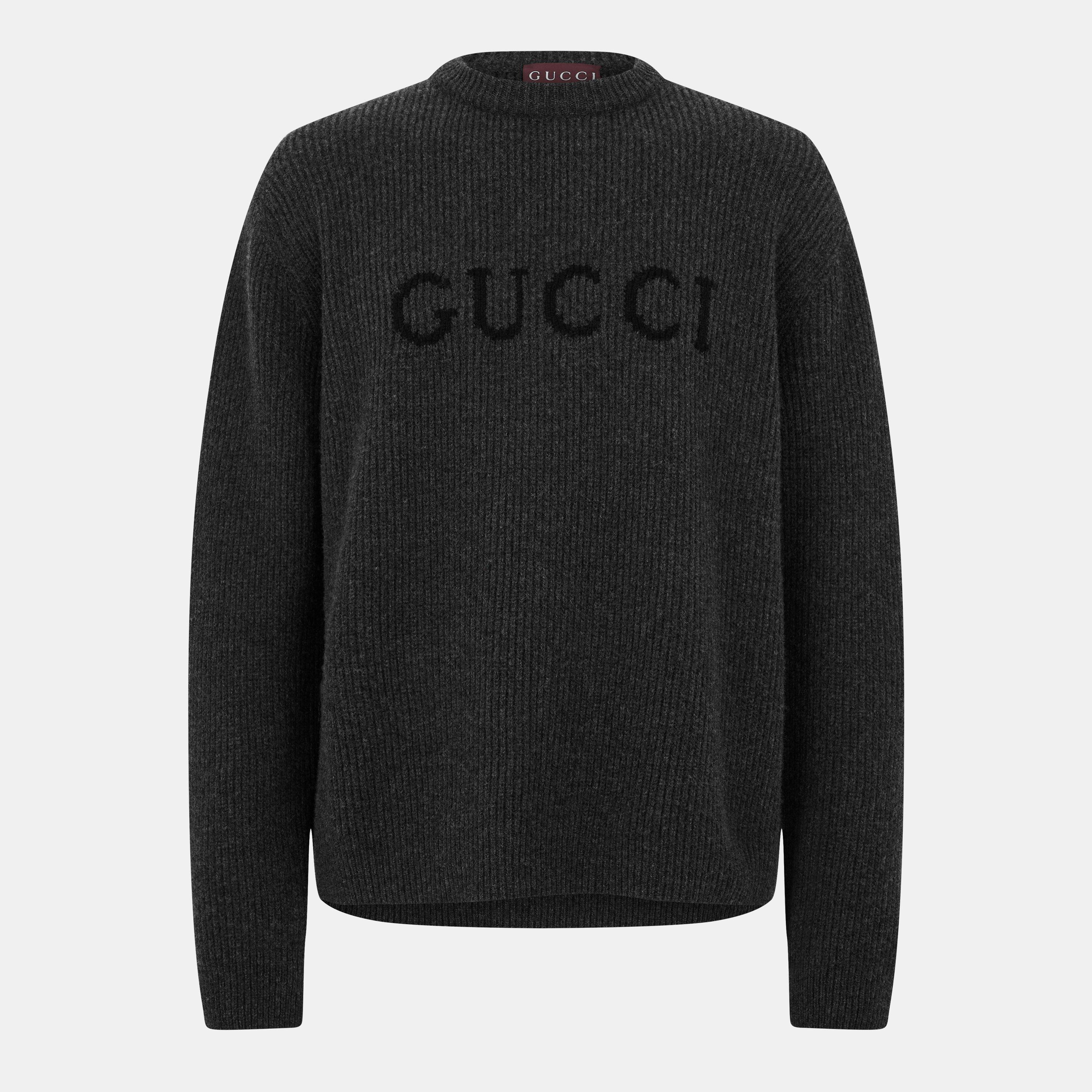 Gucci Men's Soft Fabric Crew Neck Jumper - Mid Grey - L