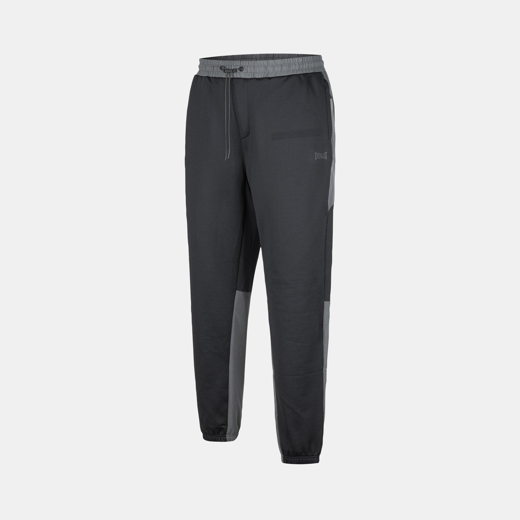 Black/Carbon - Everlast - Closed Hem Poly Tracksuit Joggers - 4