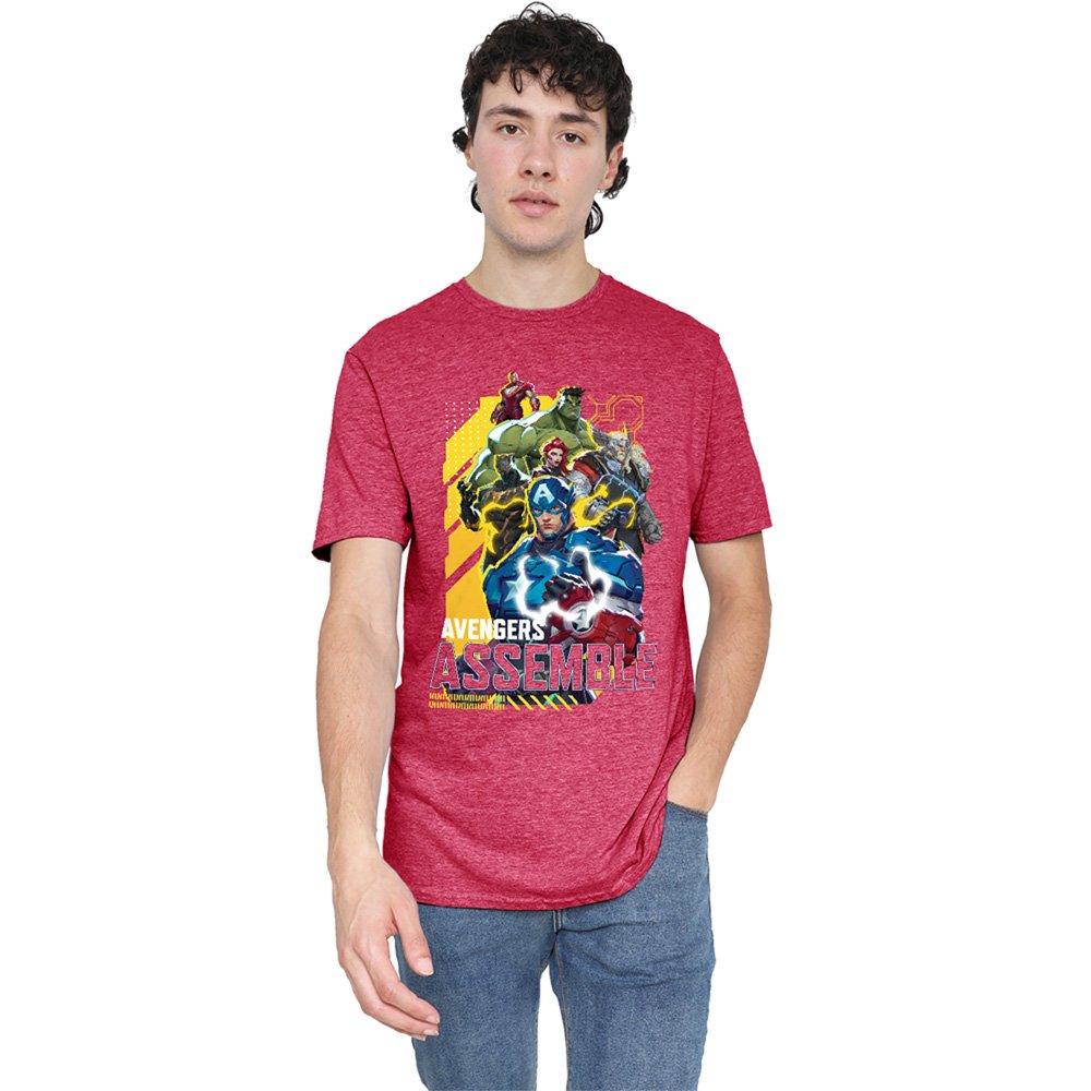 Marvel Men's Rivals Avengers Assemble Group T-Shirt Heather Re - Red - XXL