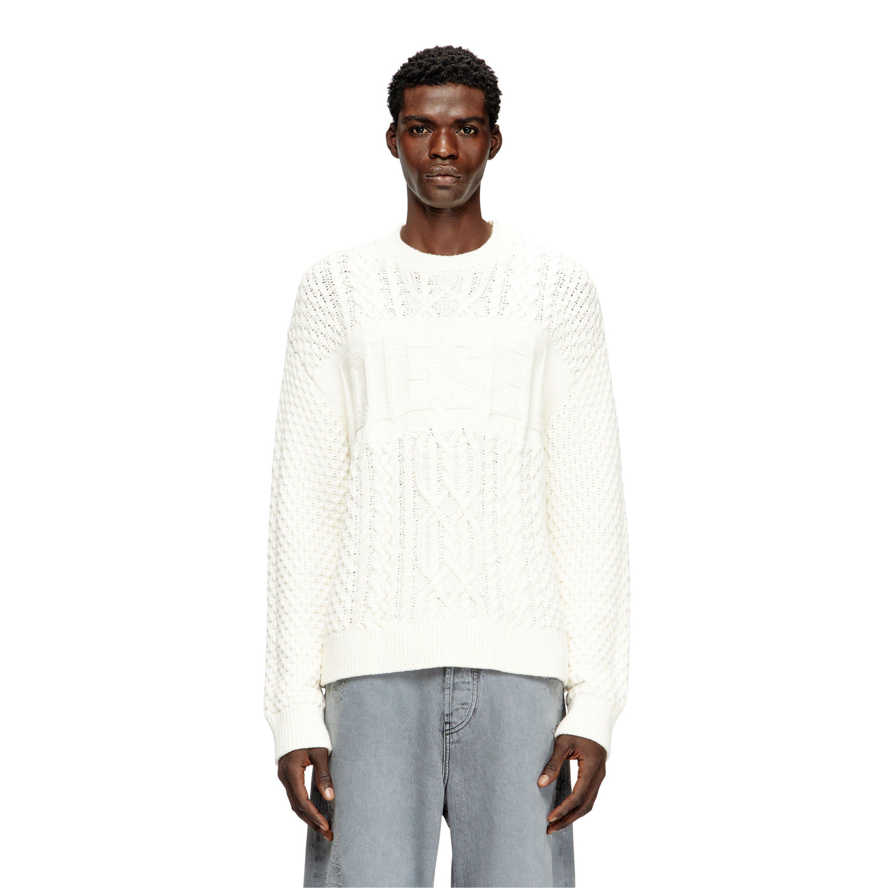 White - Diesel - Men's Crew Neck Jumper - 1