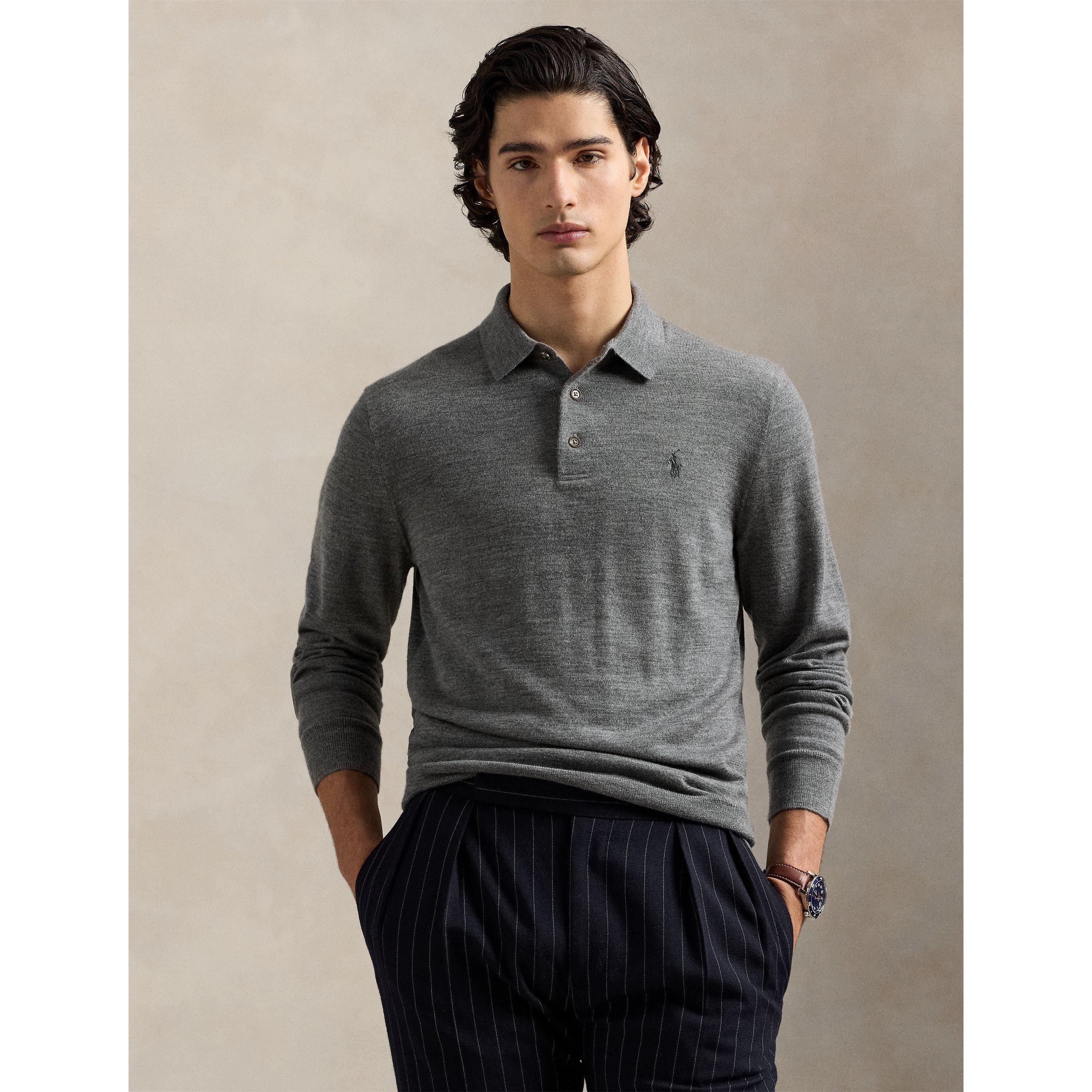 Fawn Gry Hth - Polo Ralph Lauren - Men's Merino Crew Neck Jumper - 2