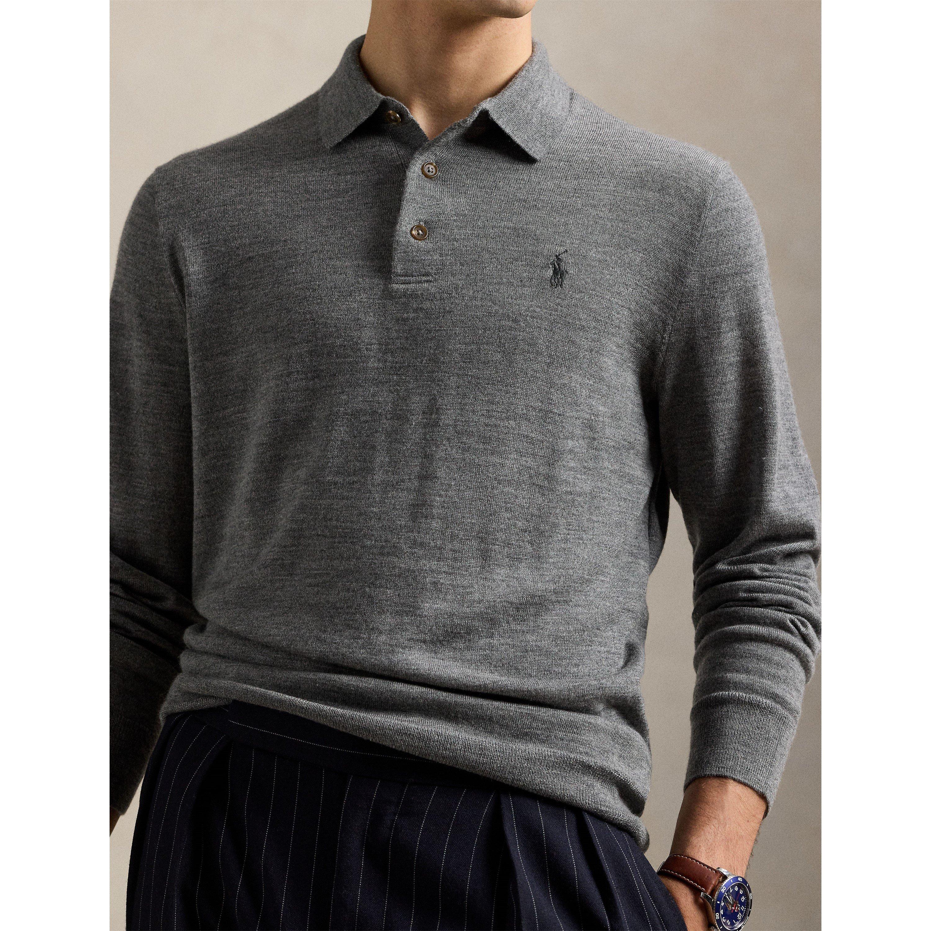 Fawn Gry Hth - Polo Ralph Lauren - Men's Merino Crew Neck Jumper - 4