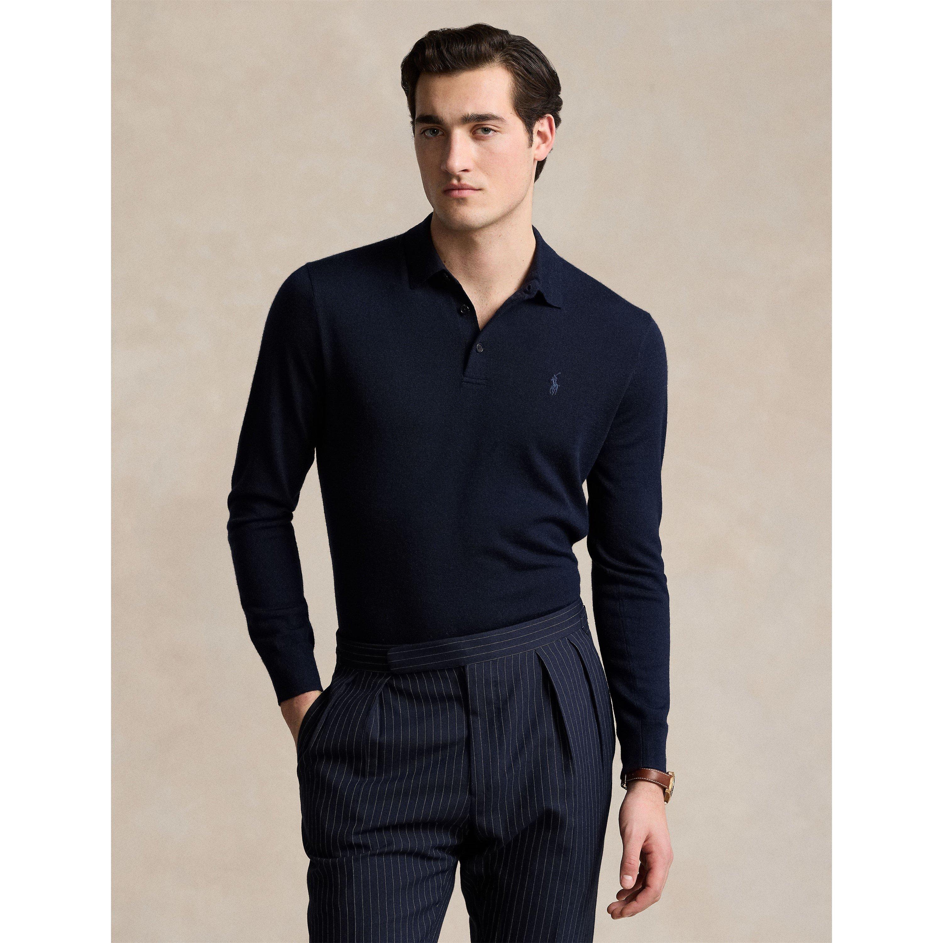 Hunter Navy - Polo Ralph Lauren - Men's Merino Crew Neck Jumper - 2