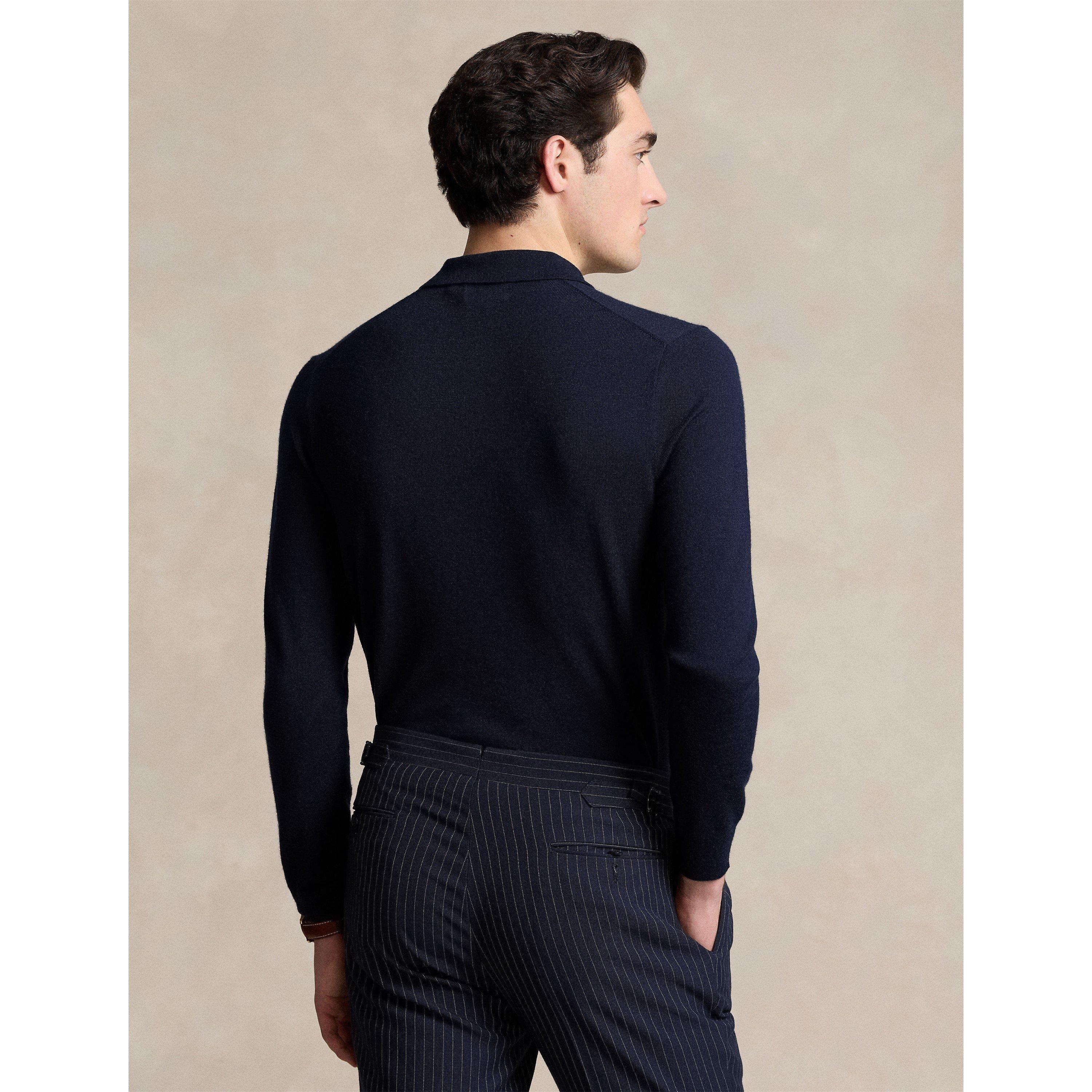 Hunter Navy - Polo Ralph Lauren - Men's Merino Crew Neck Jumper - 3
