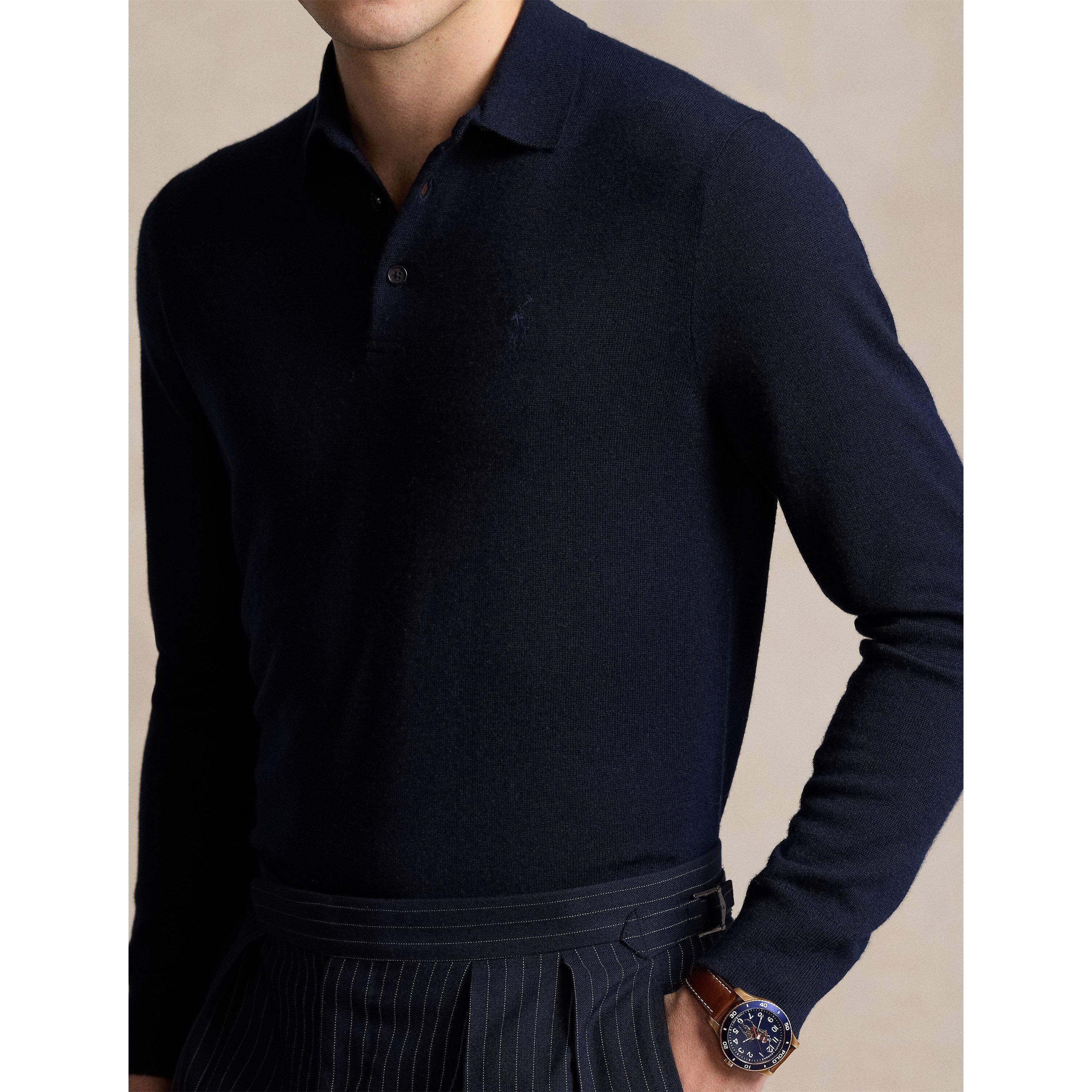 Hunter Navy - Polo Ralph Lauren - Men's Merino Crew Neck Jumper - 4