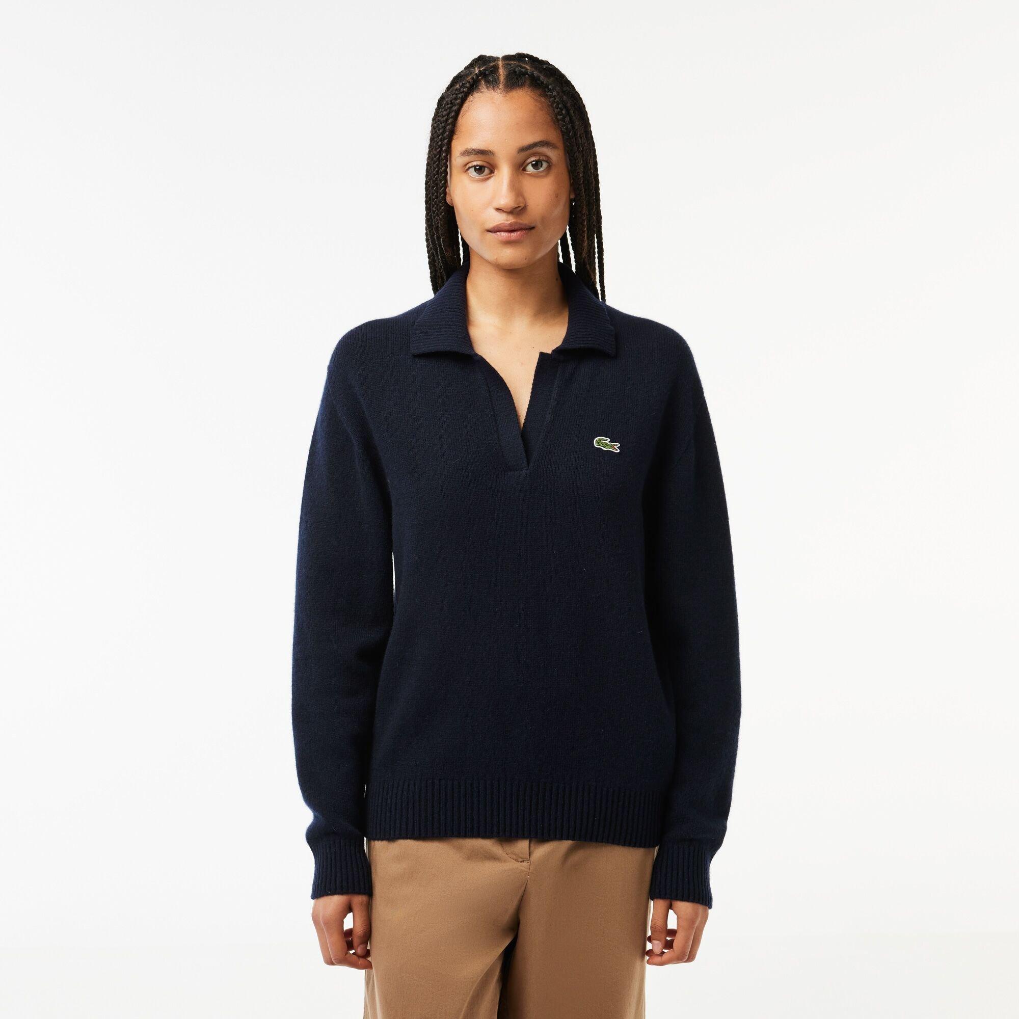 Navy Blue - Lacoste - Women's Crew Neck Jumper - 1