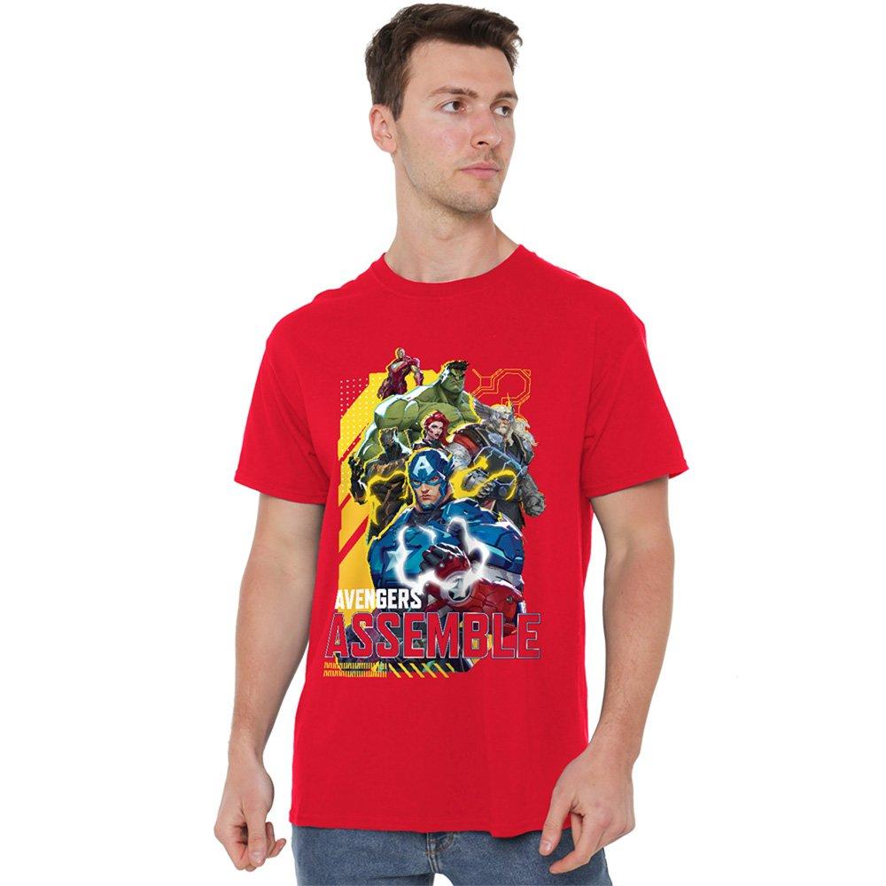 Marvel Men's Rivals Avengers Assemble Group T-Shirt Red - XXL