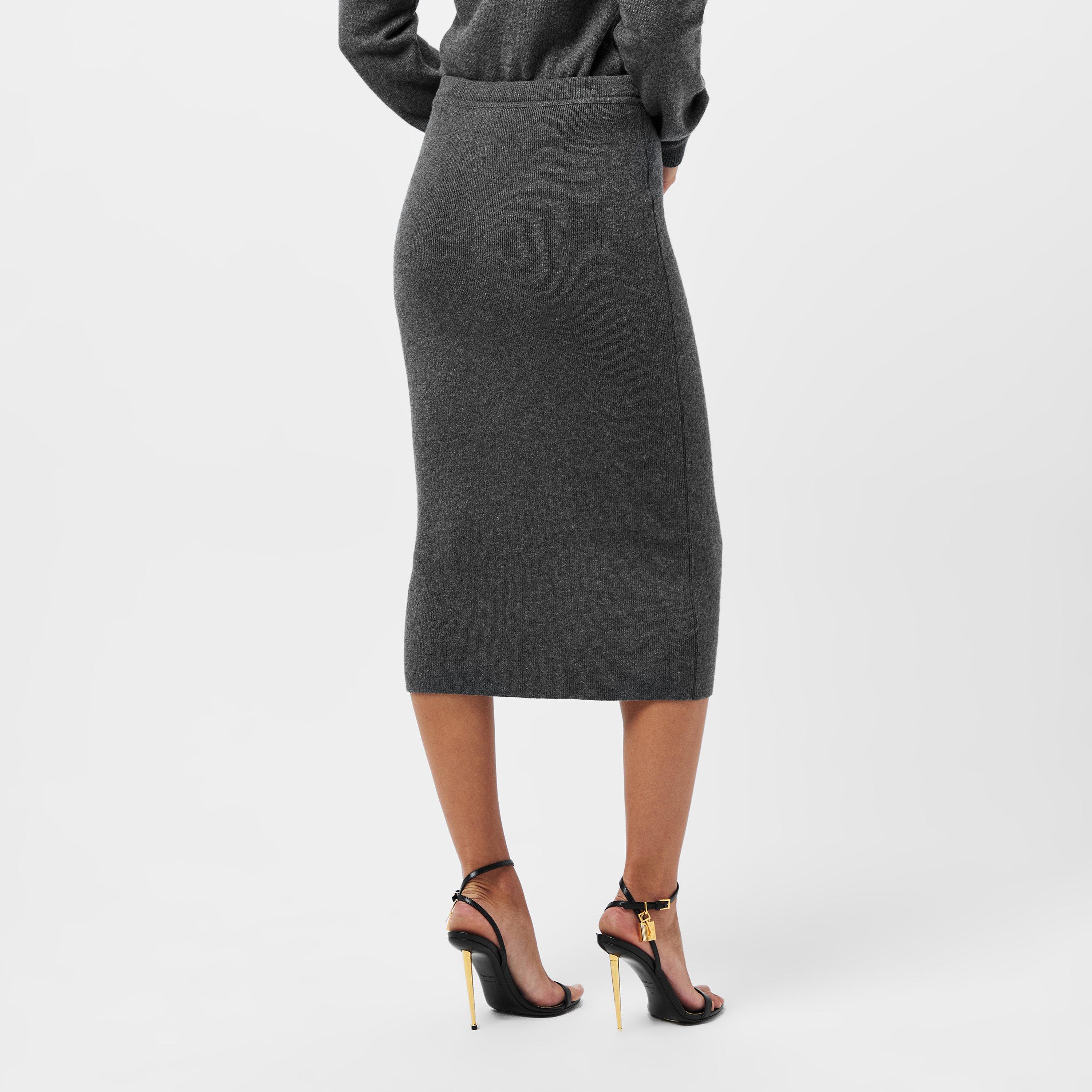 Grey Melange - Tom Ford - Women's Midi Skirt - 4