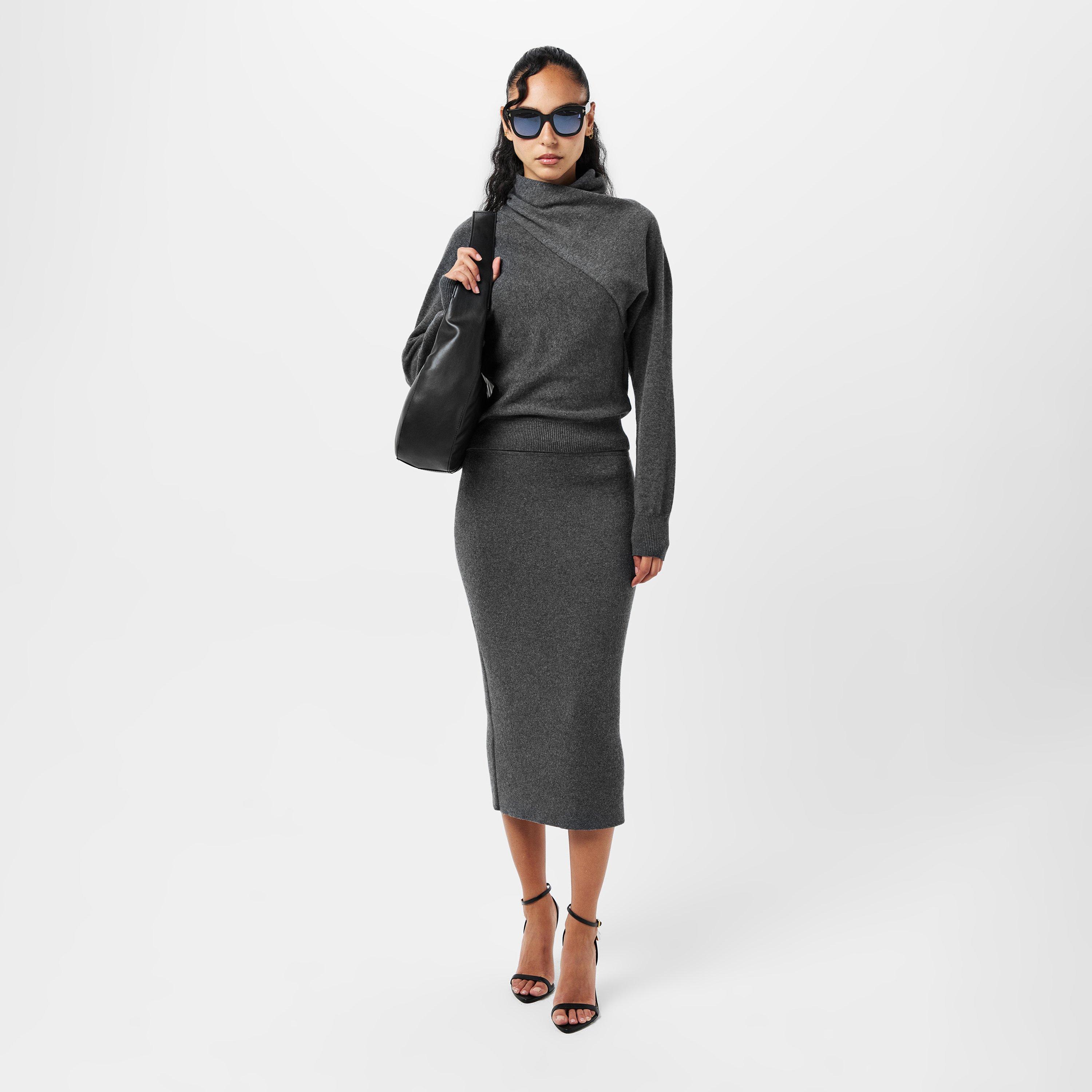 Grey Melange - Tom Ford - Women's Midi Skirt - 6