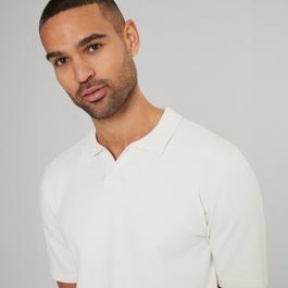 Threadbare Trophy Neck Short Sleeve Knitted Polo