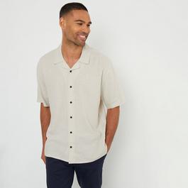 Threadbare Kylian Linen Blend Revere Collar Short Sleeve Sh