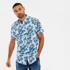 Threadbare Cotton Floral Print Short Sleeve Shirt