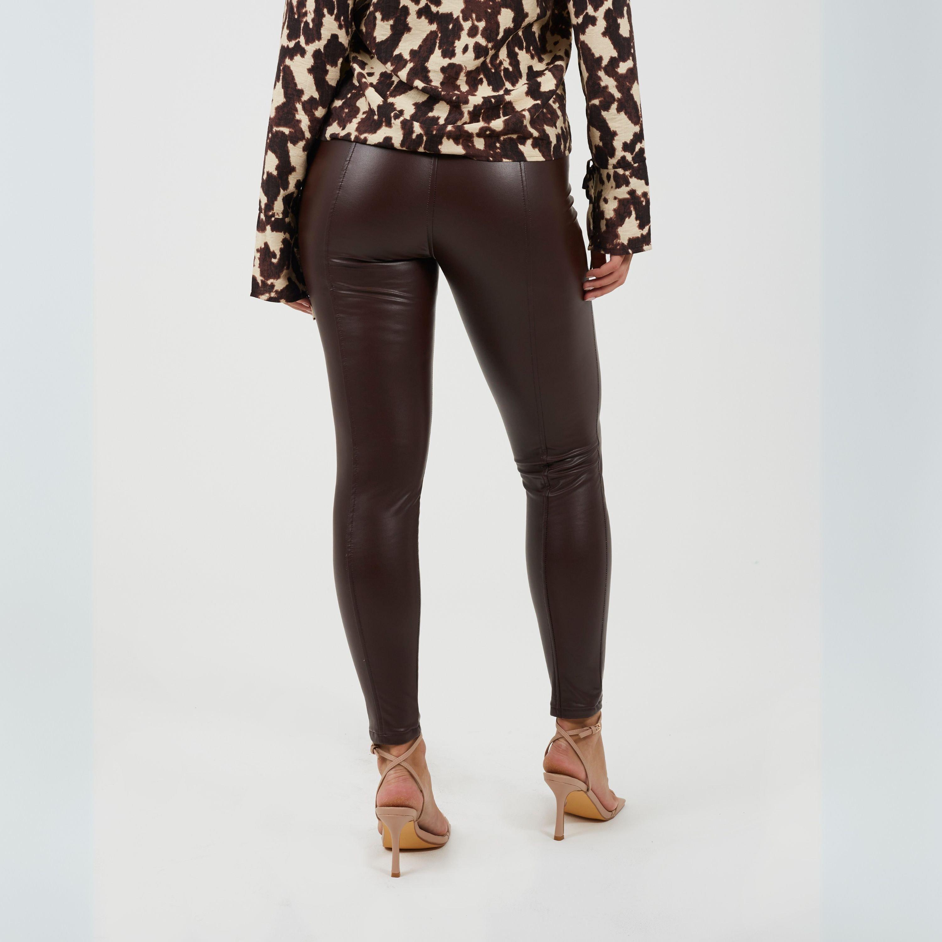 Dunkle Schokolade - Brave Soul - Womens Faux leather Trousers - 2