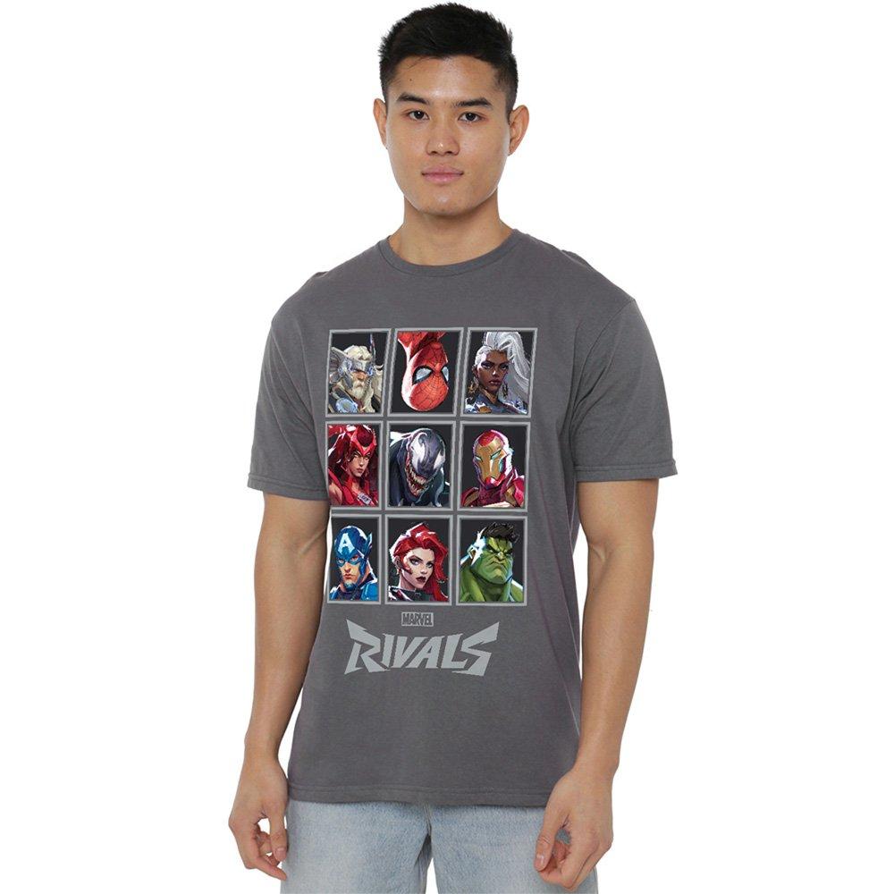 Grey - Marvel - Rivals Character Grid T-Shirt Light Graphite - 1