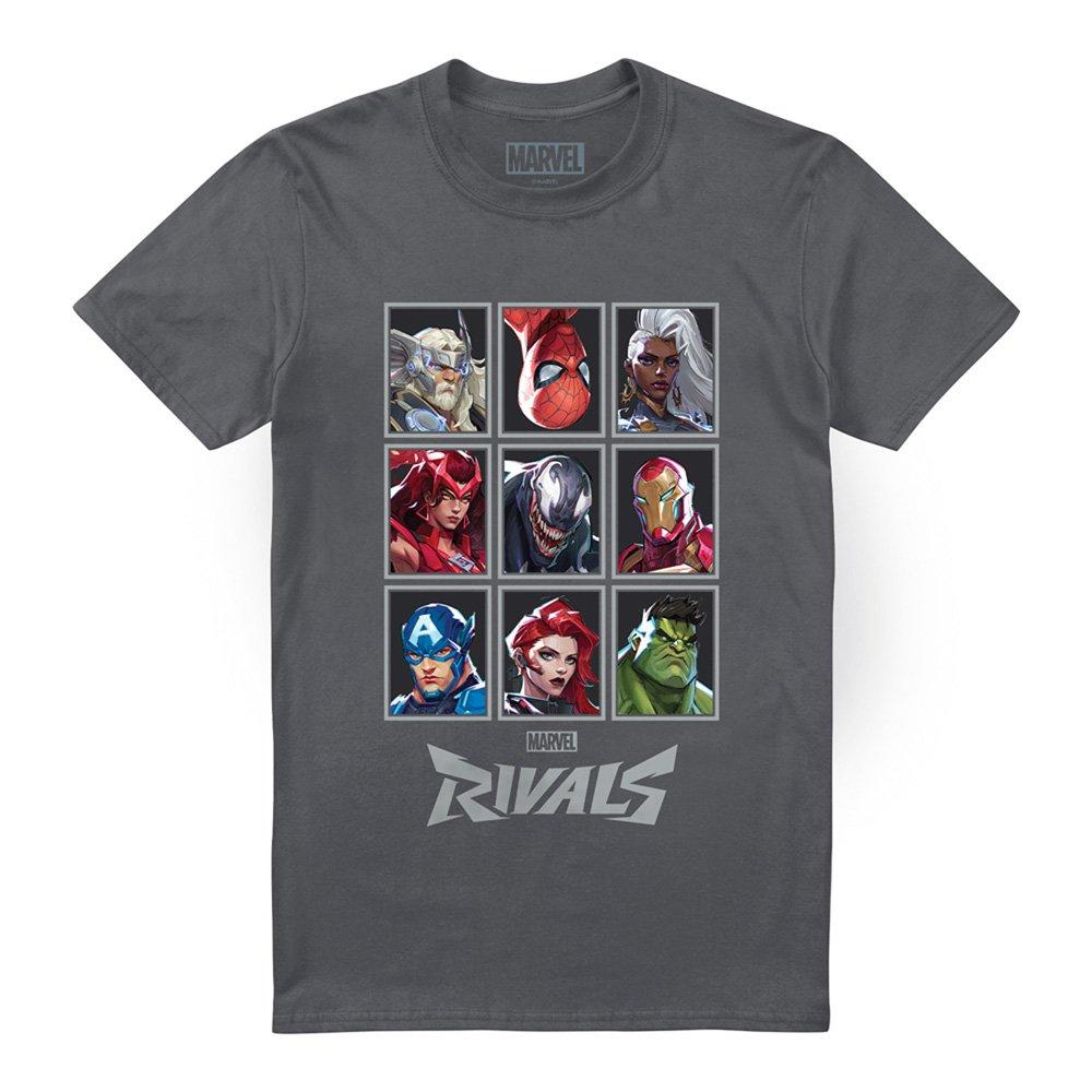 Grey - Marvel - Rivals Character Grid T-Shirt Light Graphite - 4