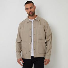Threadbare Button Up Lightweight Collared Utility Jacket