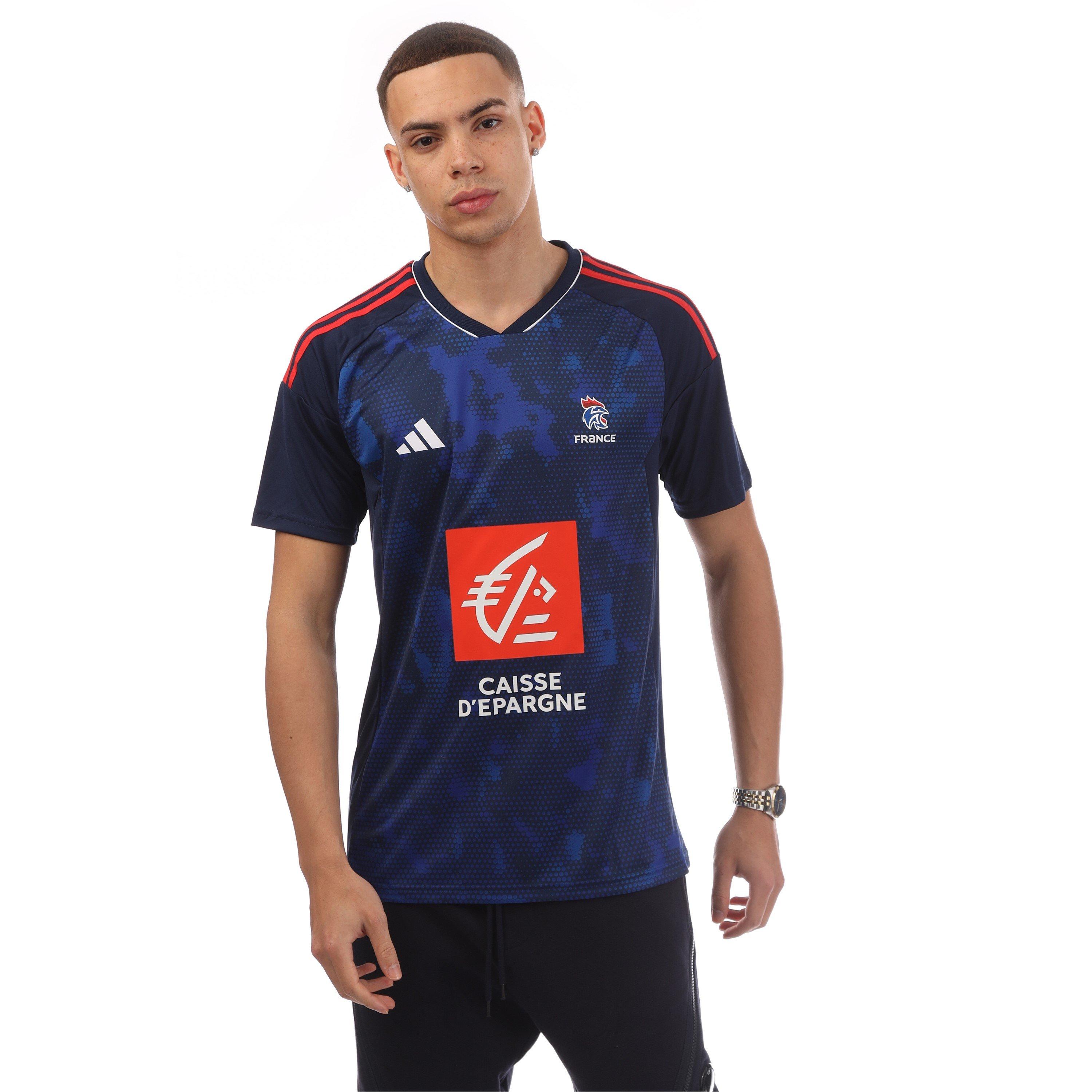 Adidas Men's France Licensed Short-Sleeve Performance T-Shirt - Navy - 2XL