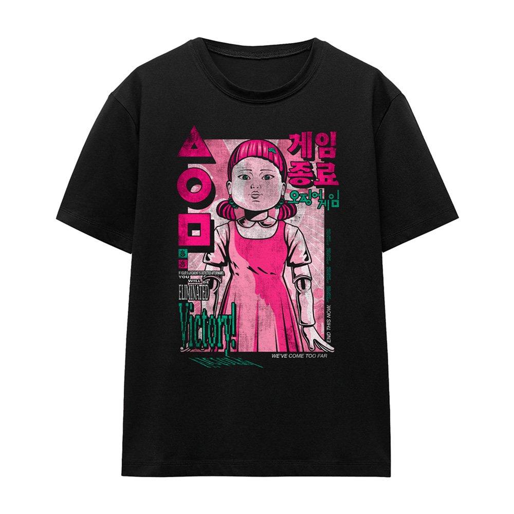 Black - Squid Game - Squid Game YoungHee Comic Anime Ladies T Shirt Bl - 4