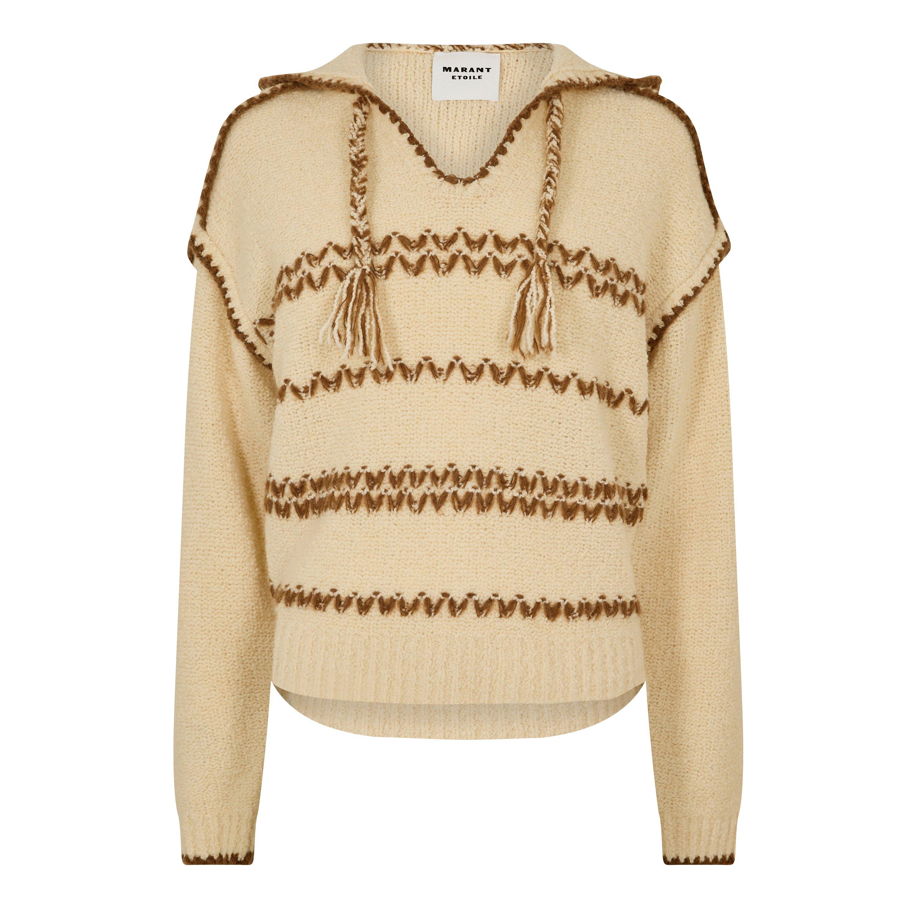 Marant Etoile Women's Romera Jumper Knitted Hoodie - Ecru/Bronze - Size 6 (34)