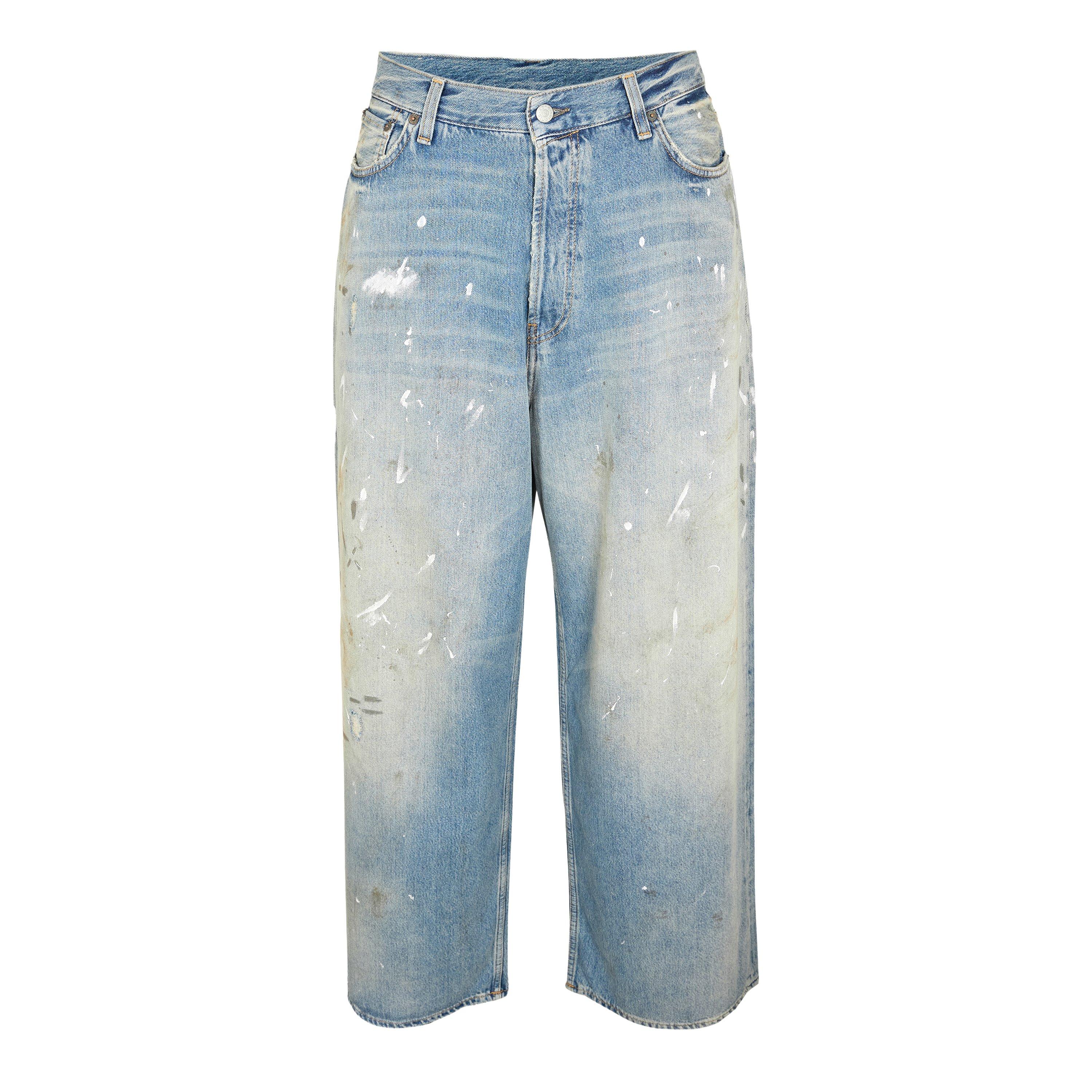 Acne Studios Men's Trafalgar Denim Relaxed Wide Leg Jeans - Light Blue - Medium
