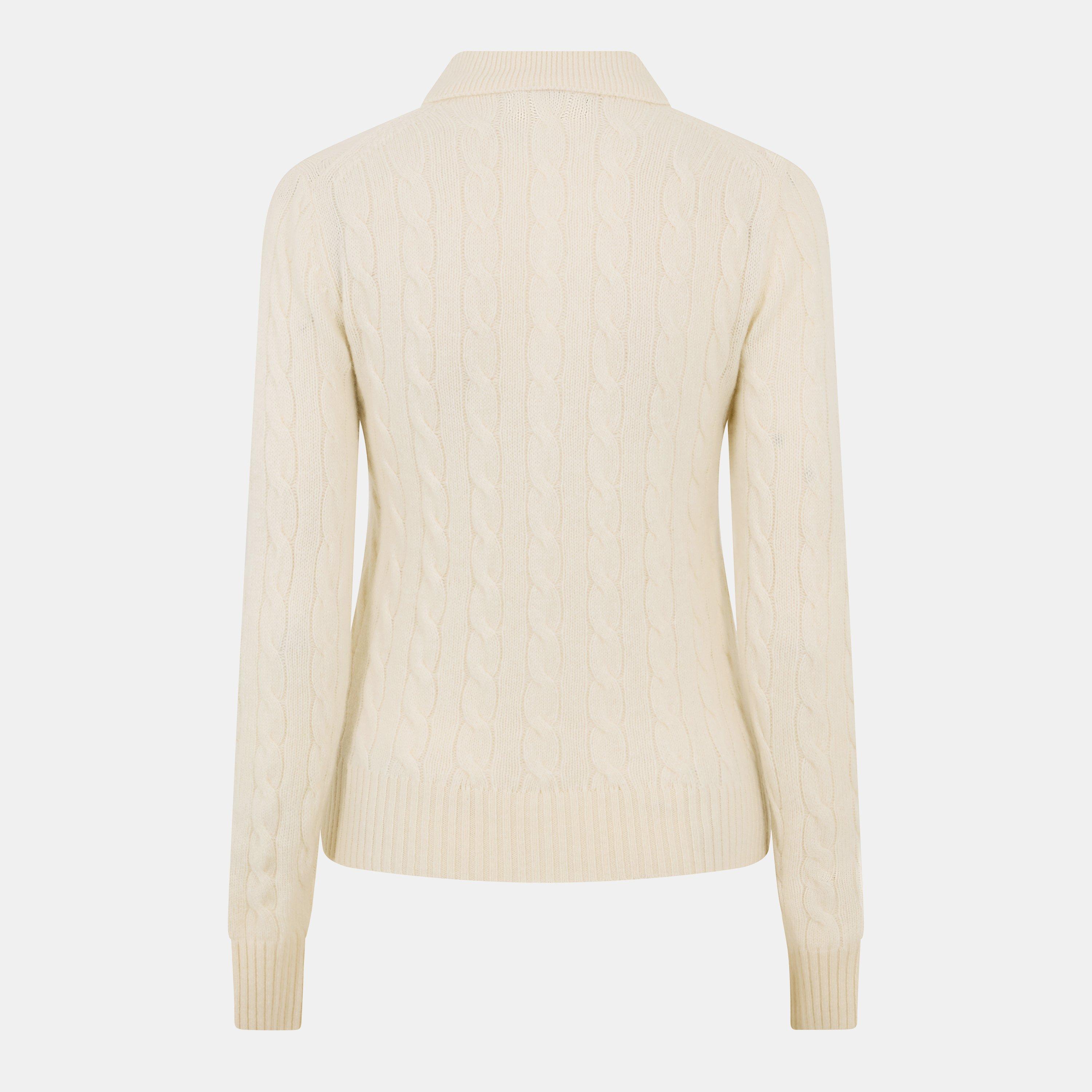 AUTHENTIC CREAM - Polo Ralph Lauren - Women's Cable Knit Long-Sleeve Crew Neck Jumper - 2