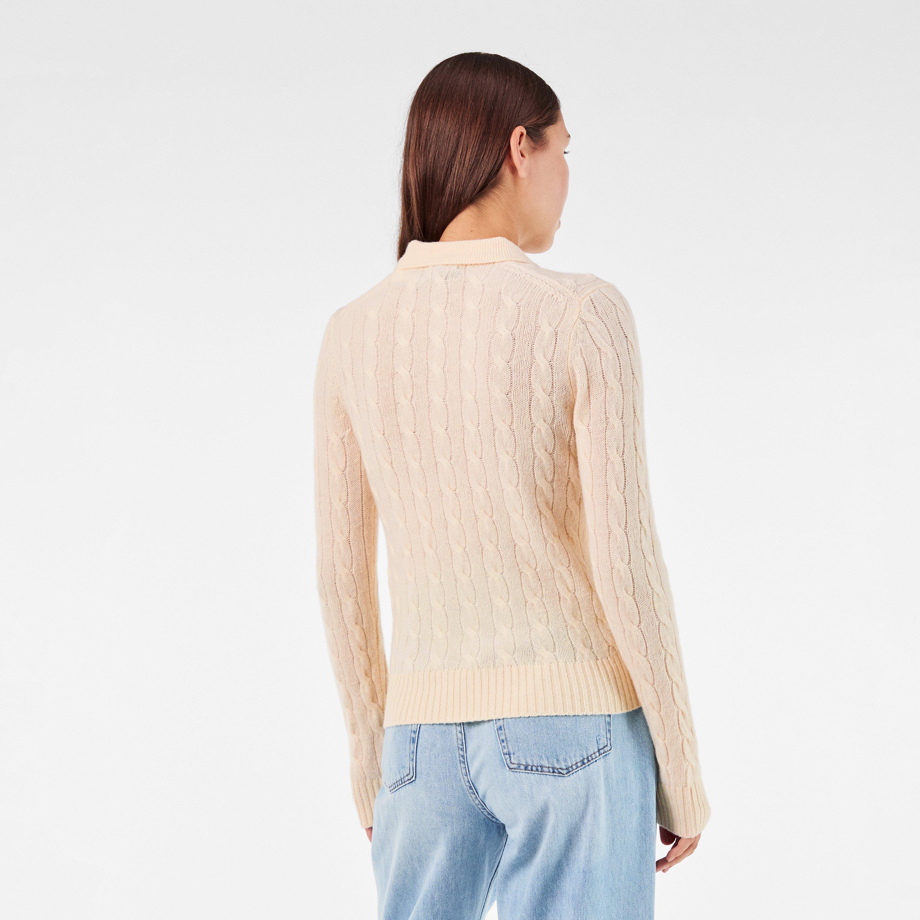 AUTHENTIC CREAM - Polo Ralph Lauren - Women's Cable Knit Long-Sleeve Crew Neck Jumper - 4