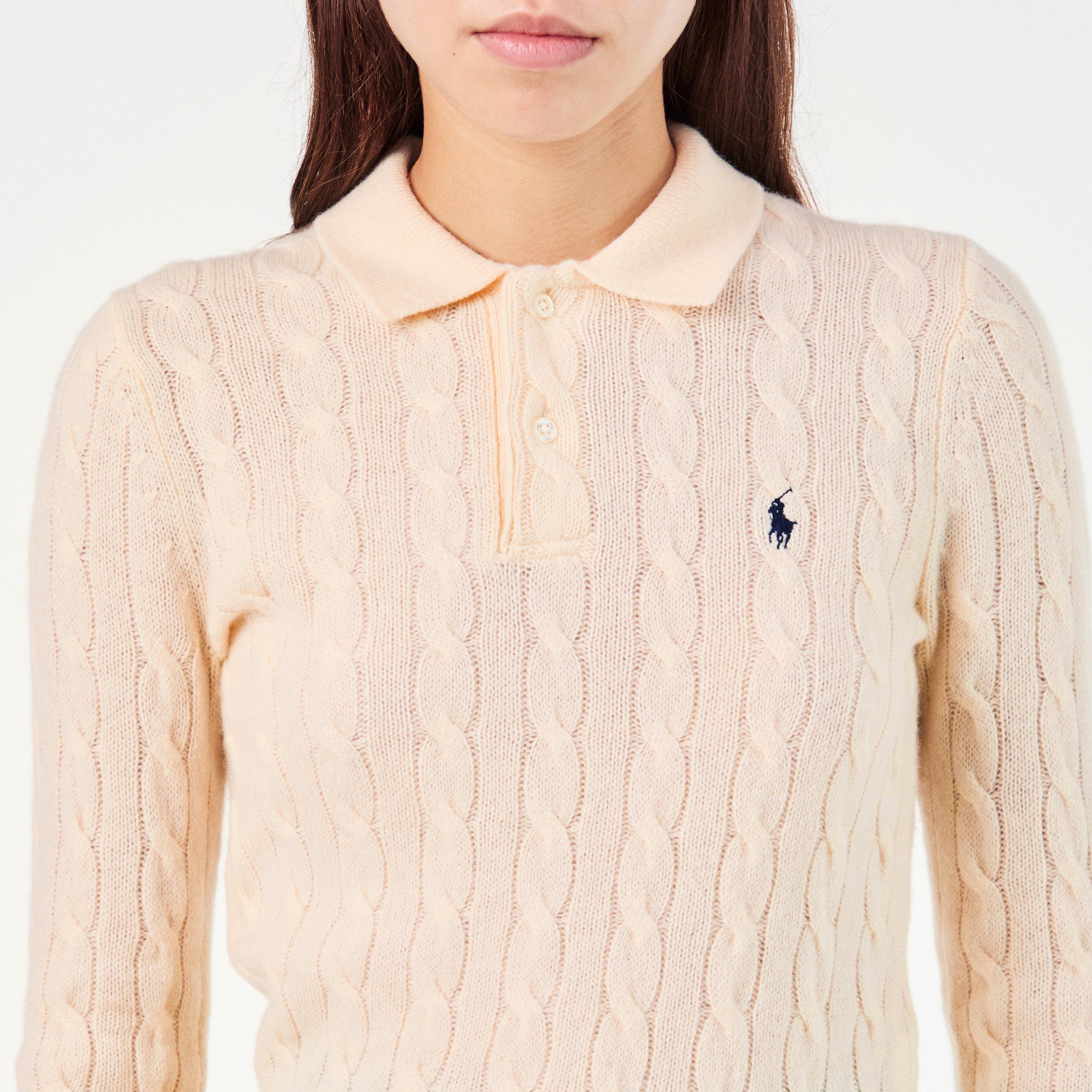 AUTHENTIC CREAM - Polo Ralph Lauren - Women's Cable Knit Long-Sleeve Crew Neck Jumper - 5