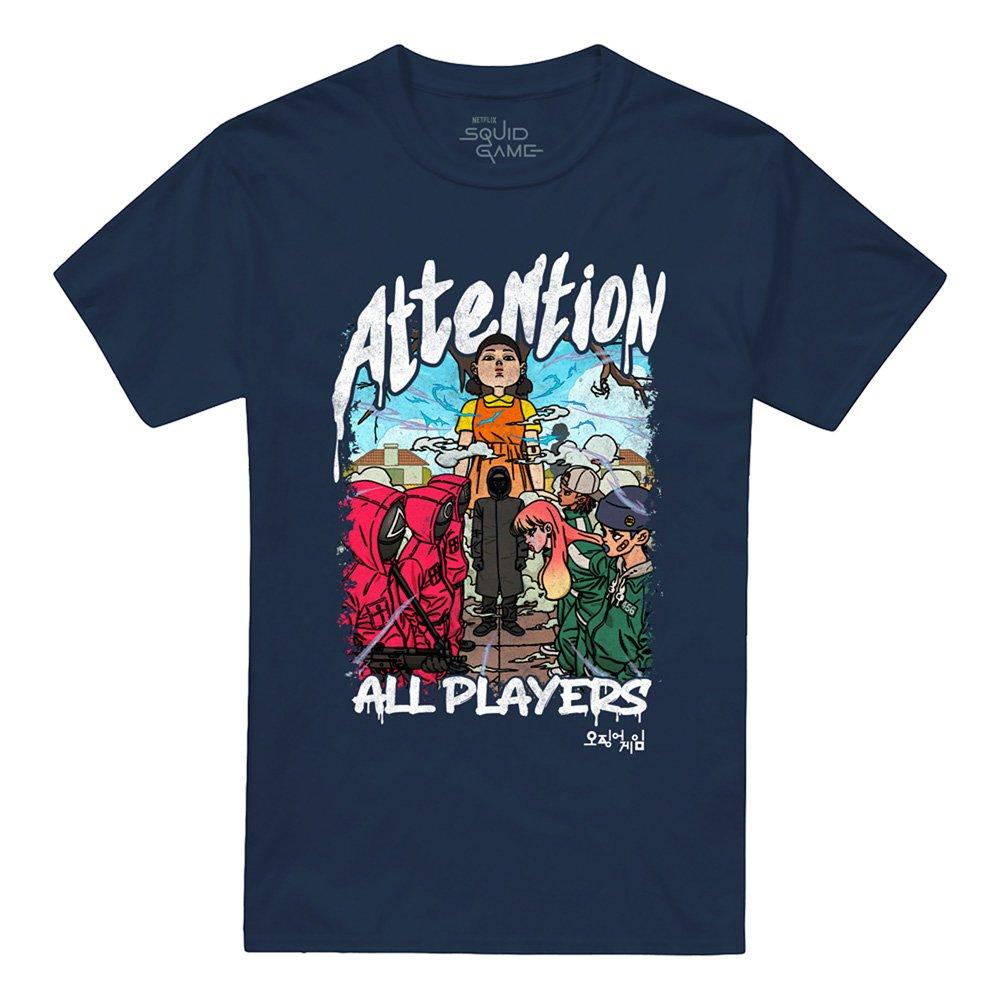Navy - Squid Game - Squid Game - Season Three Attention Anime T-Shirt - 4