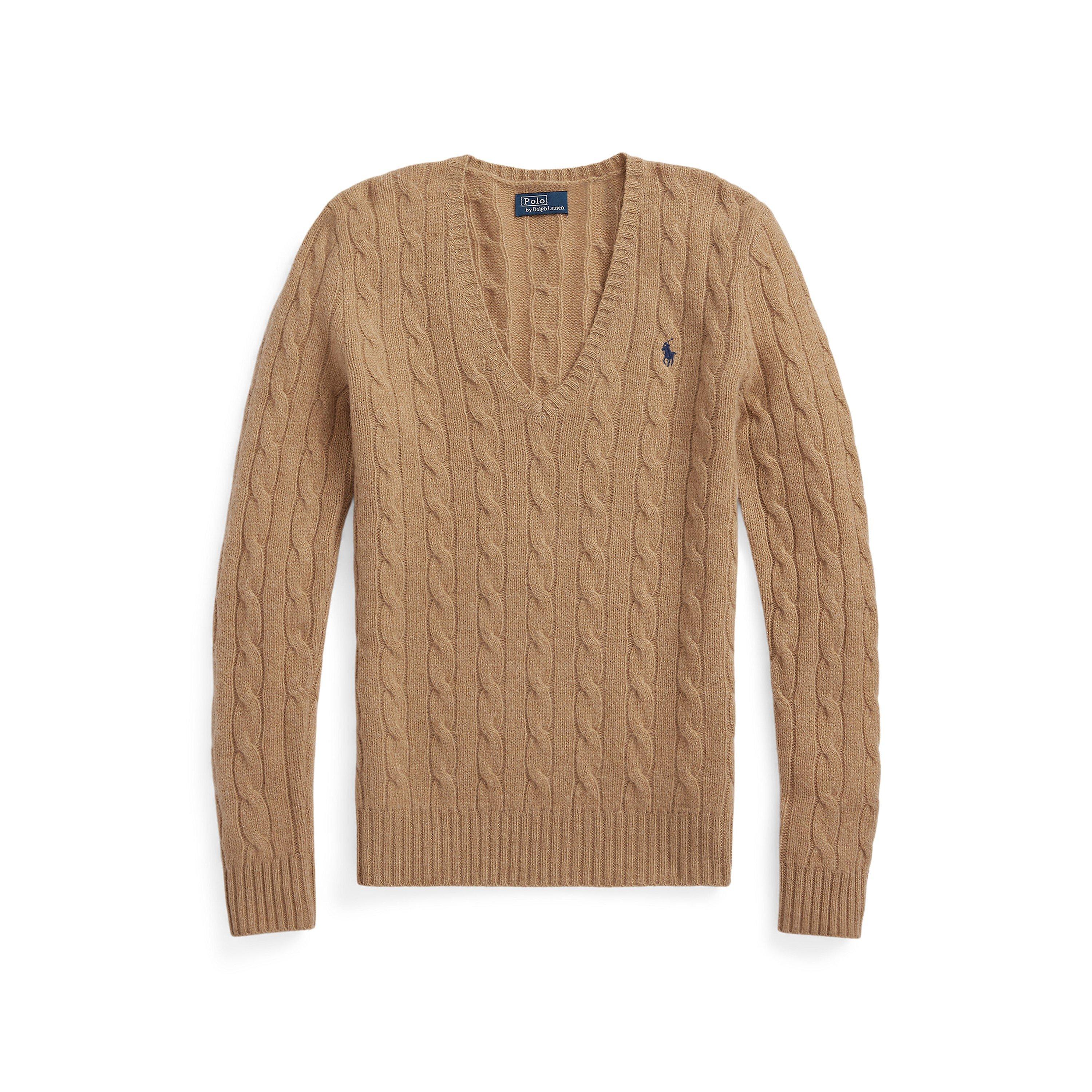 Women's Cable-Knit V-neck Jumper