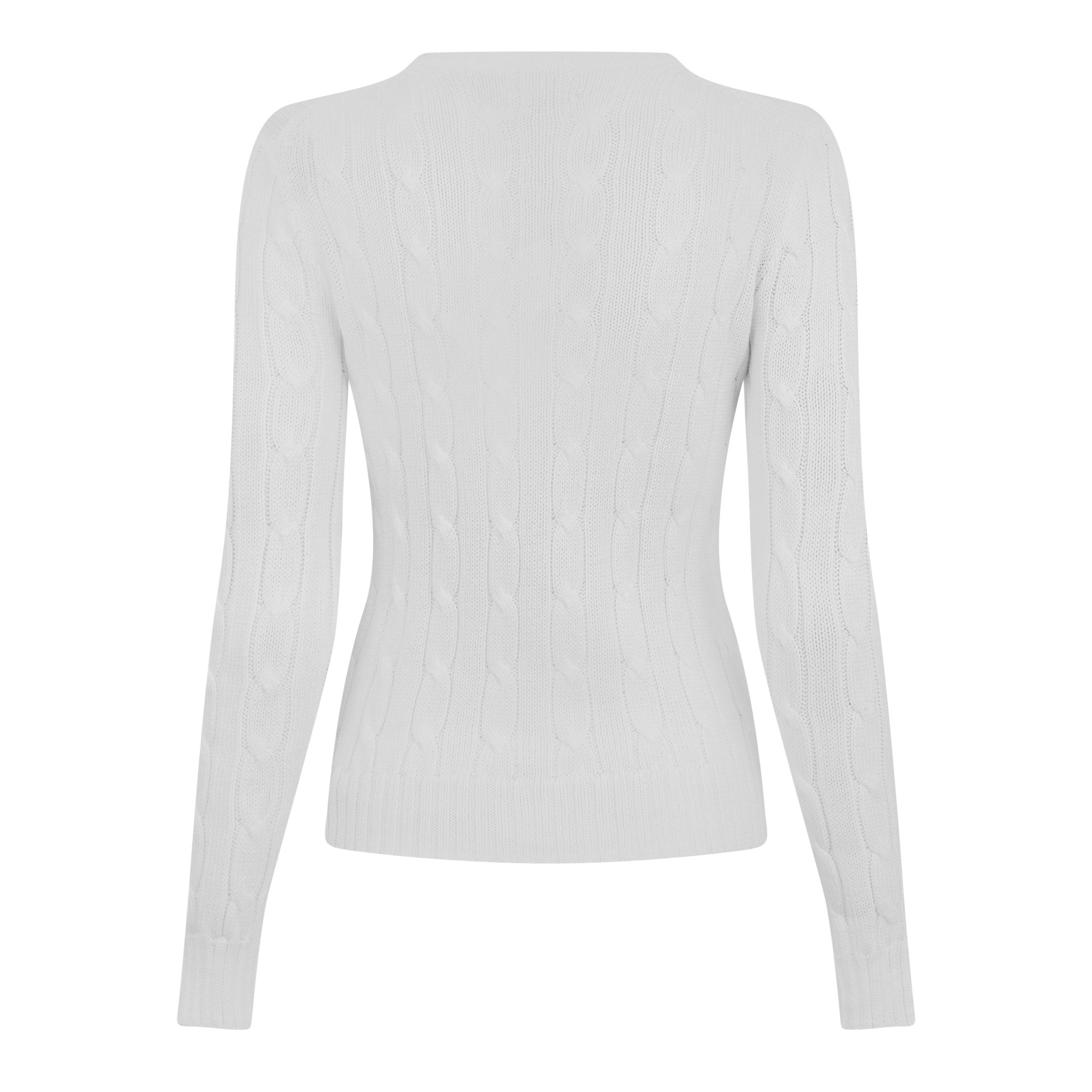 Women's Cable Knit Crew Neckline Jumper with Long Sleeves