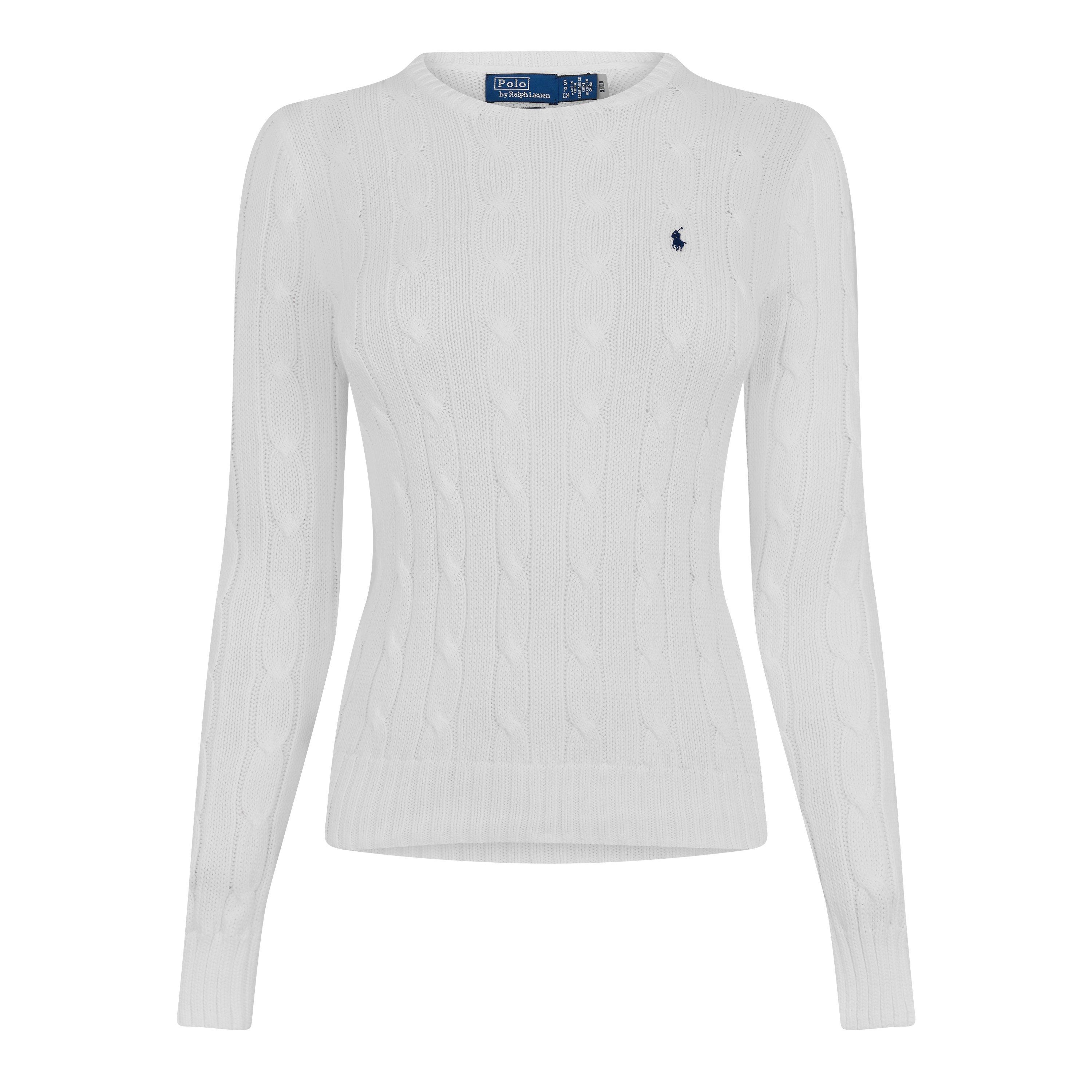 White - Polo Ralph Lauren - Women's Cable-Knit Jumper - 7
