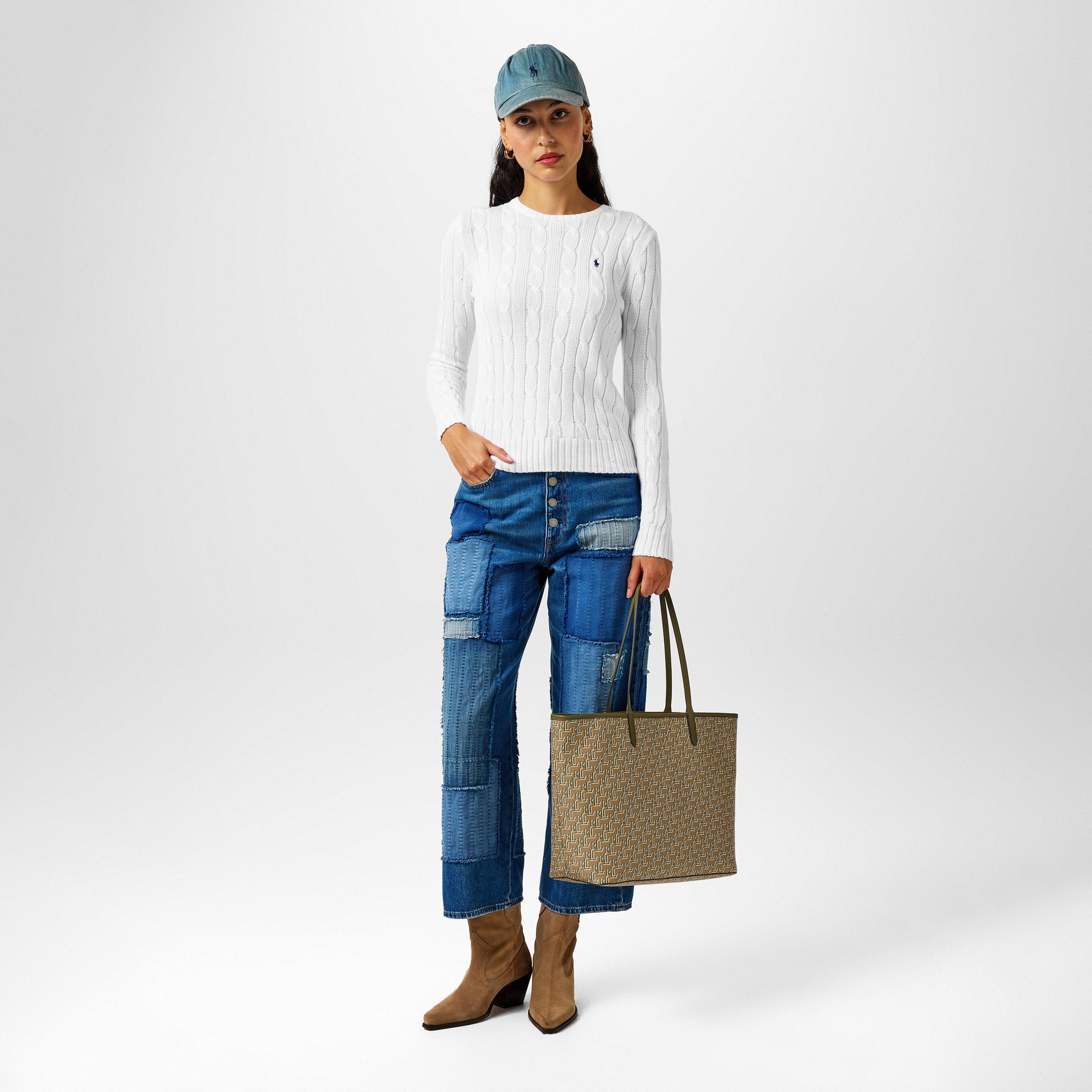 White - Polo Ralph Lauren - Women's Cable-Knit Jumper - 6