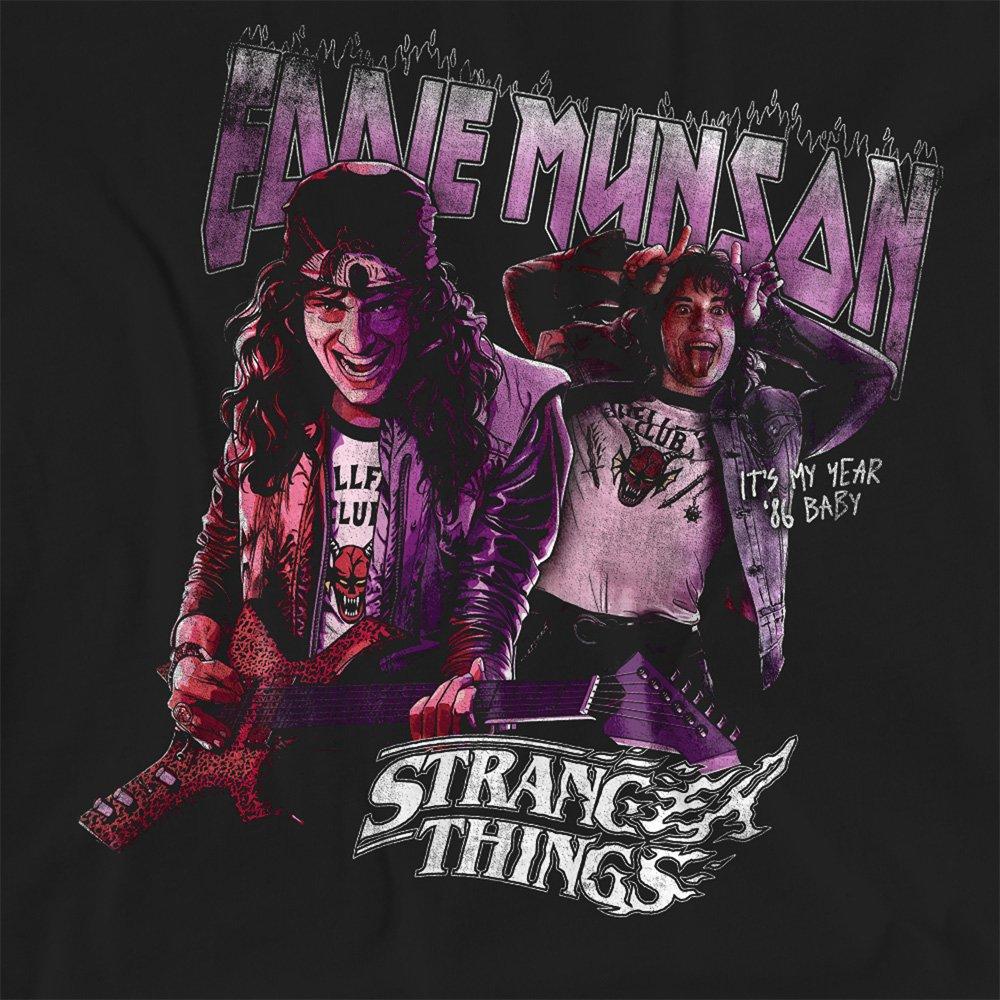 Black - Stranger Things - Stranger Things Eddie Munson Homage 86 Ladies T Sh - 2