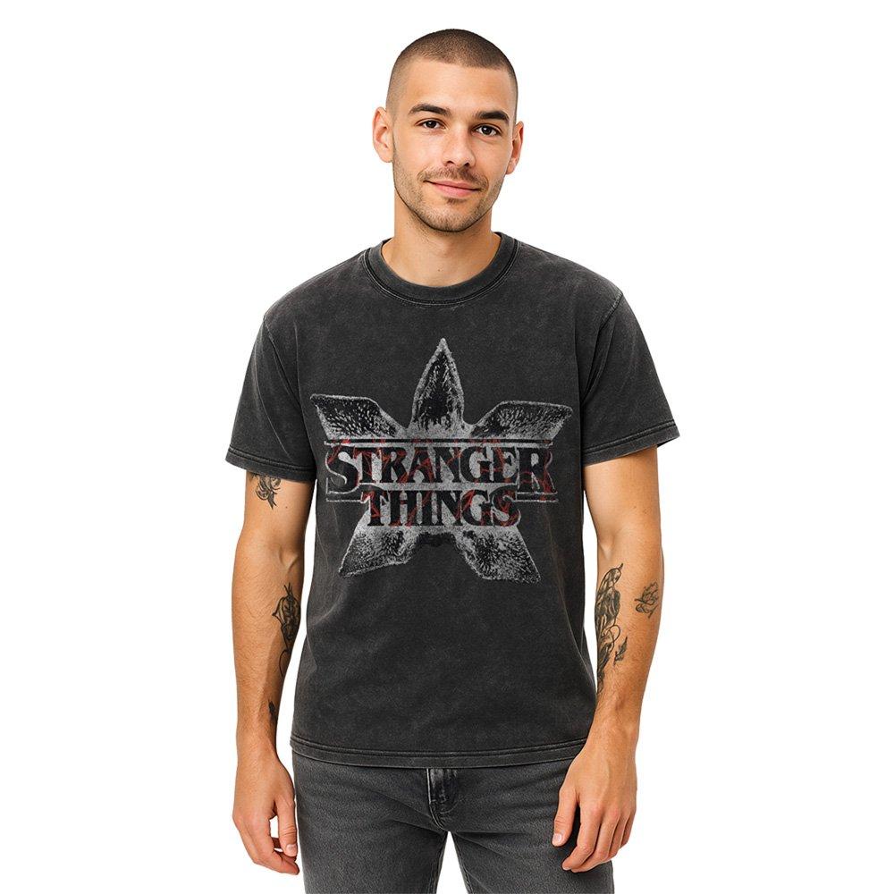 Black - Stranger Things - Stranger Things Demogorgon Flower Logo T Shirt Bl - 1