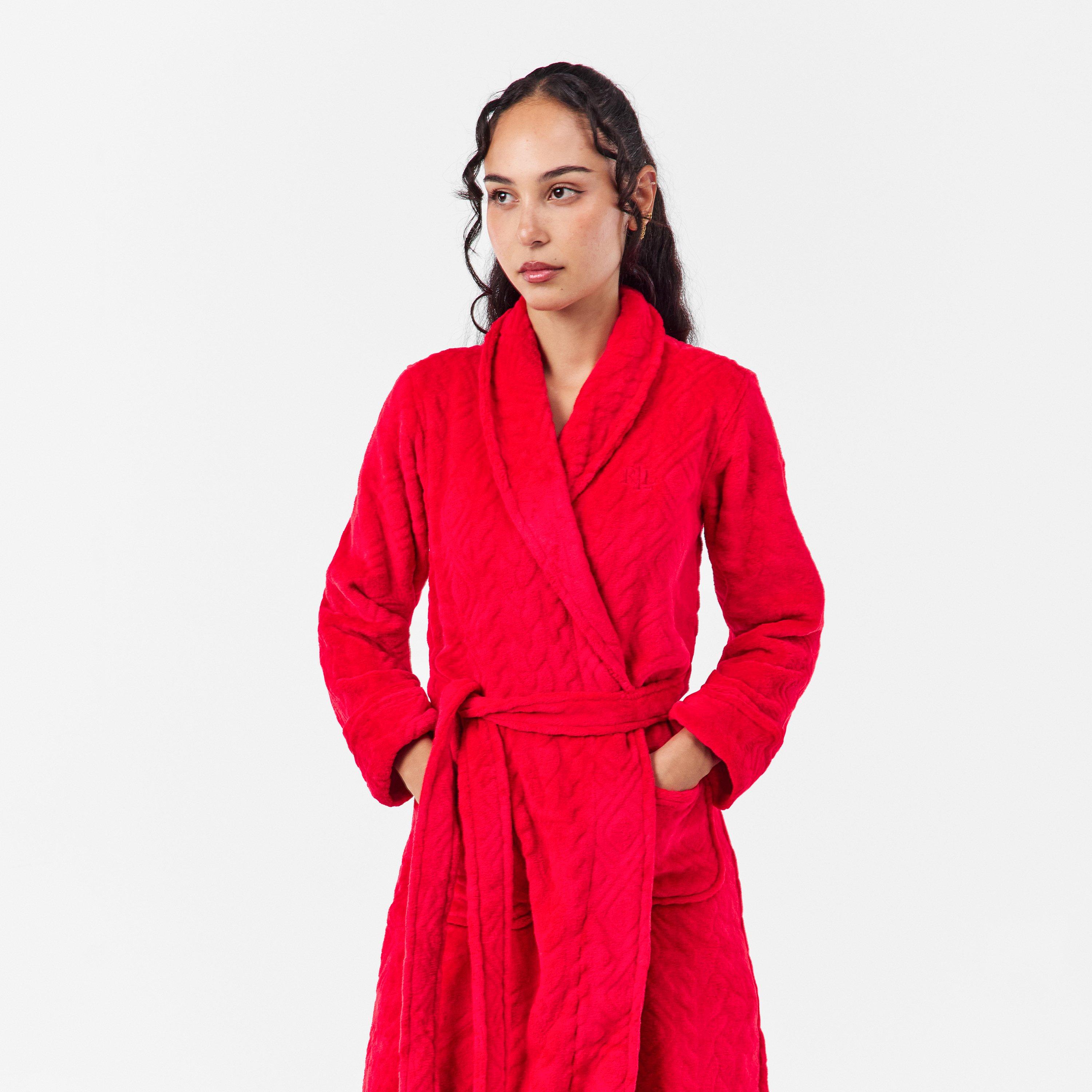 Red - Lauren by Ralph Lauren - Women's Fluffy Dressing Gown - 3