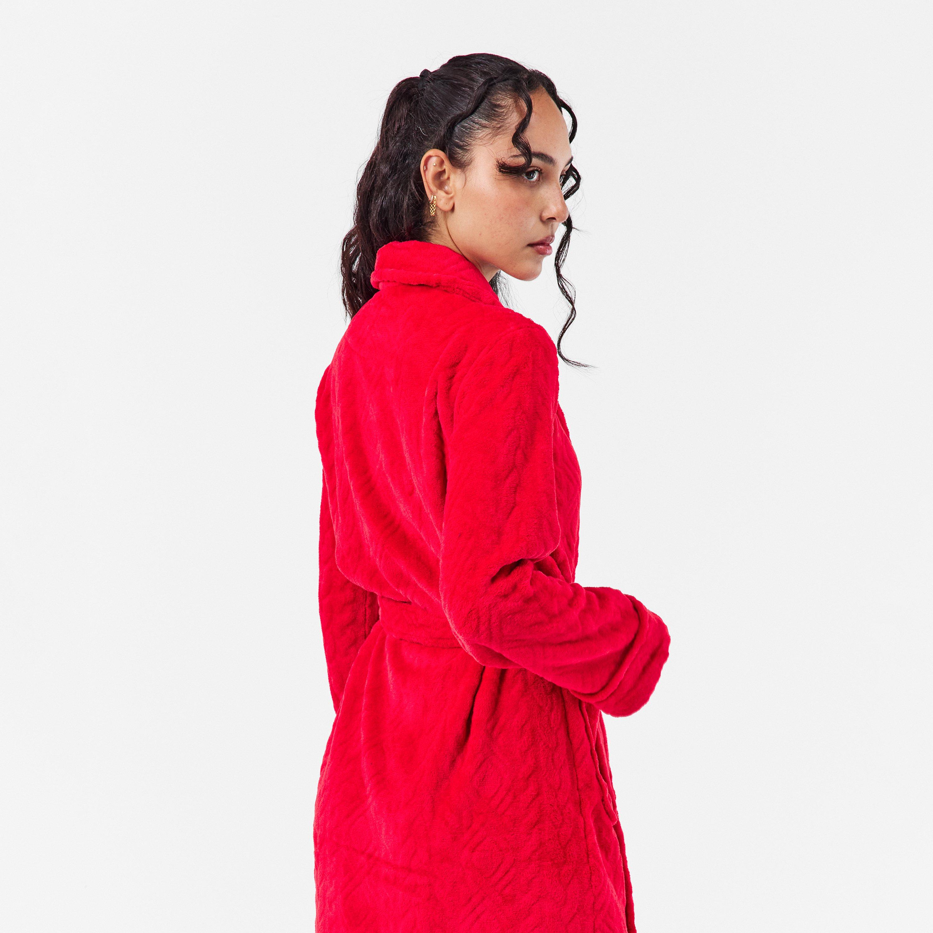 Red - Lauren by Ralph Lauren - Women's Fluffy Dressing Gown - 4