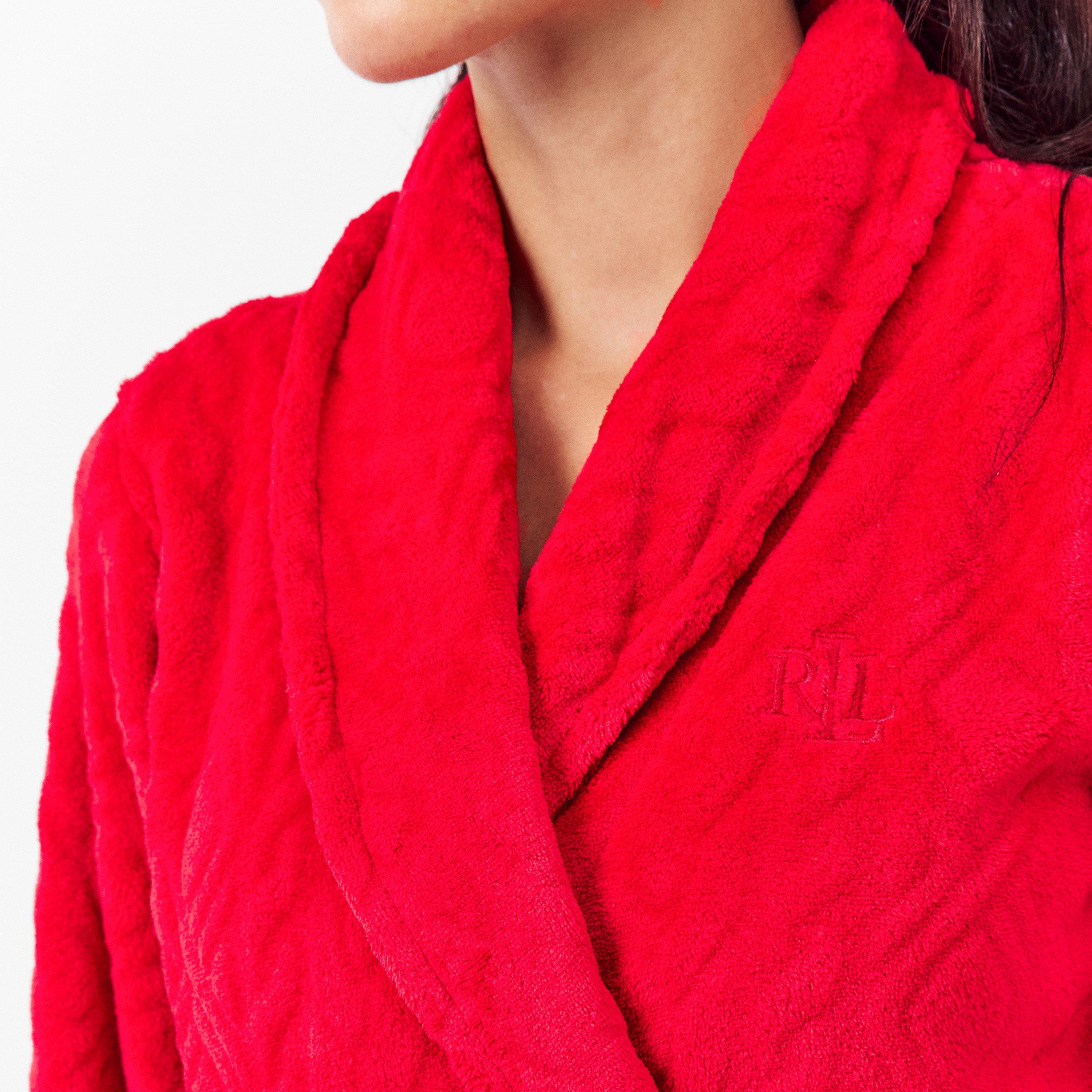 Red - Lauren by Ralph Lauren - Women's Fluffy Dressing Gown - 5