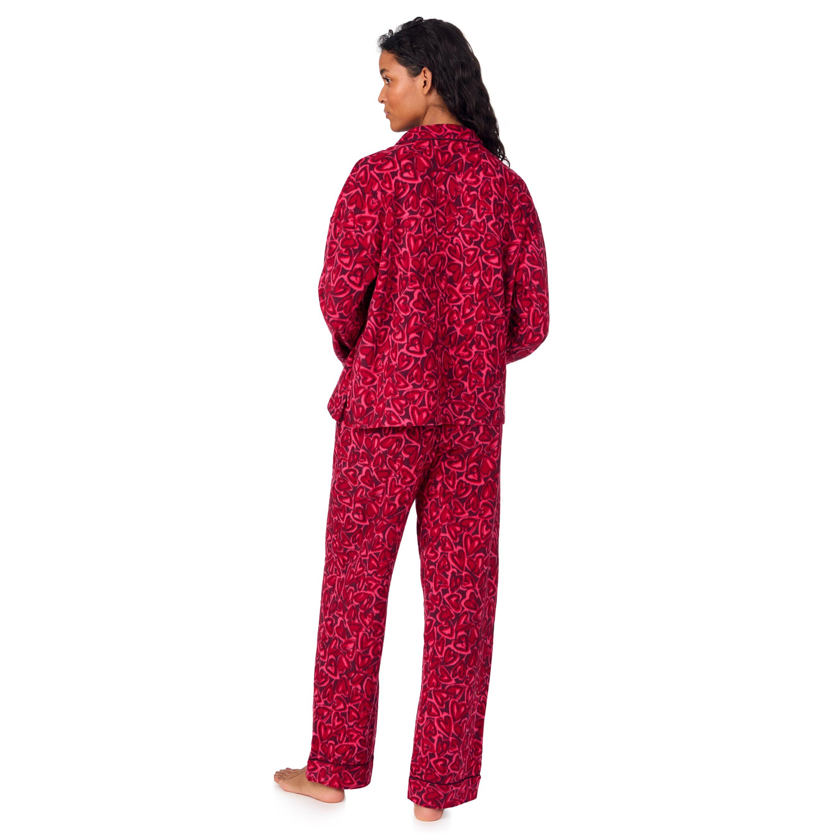 Røde hjerte linjer - DKNY - Women's Long-Sleeve Fleece Pyjama Sets - 2