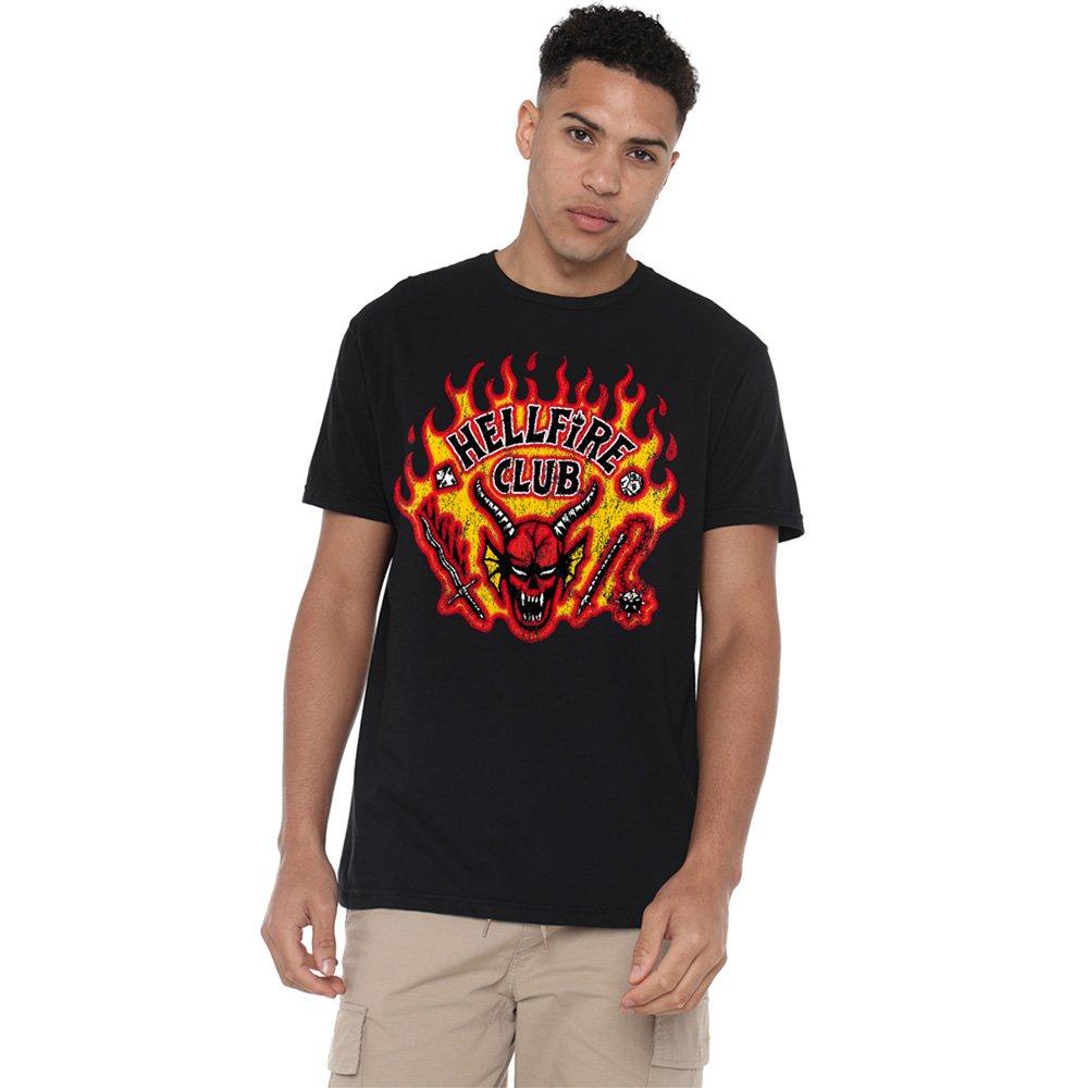 Black - Stranger Things - Stranger Things Hellfire Flames T-Shirt Black - 1